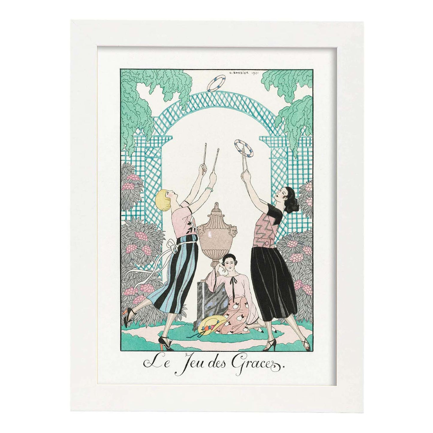 Lámina Vintage Modelo 084. Pósters con las ilustraciones Art Decó de George Barbier.-Artwork-Nacnic-A3-Marco Blanco-Nacnic Estudio SL