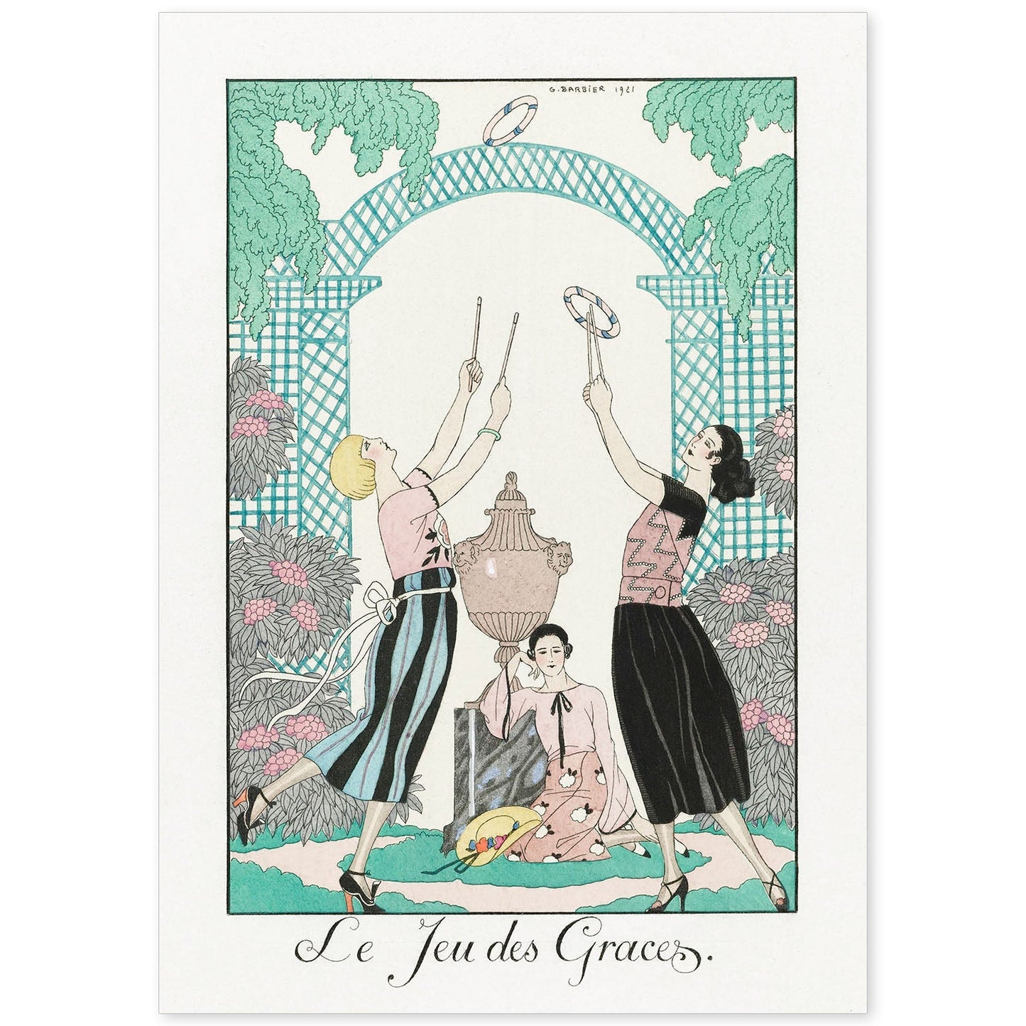 Lámina Vintage Modelo 084. Pósters con las ilustraciones Art Decó de George Barbier.-Artwork-Nacnic-A4-Sin marco-Nacnic Estudio SL