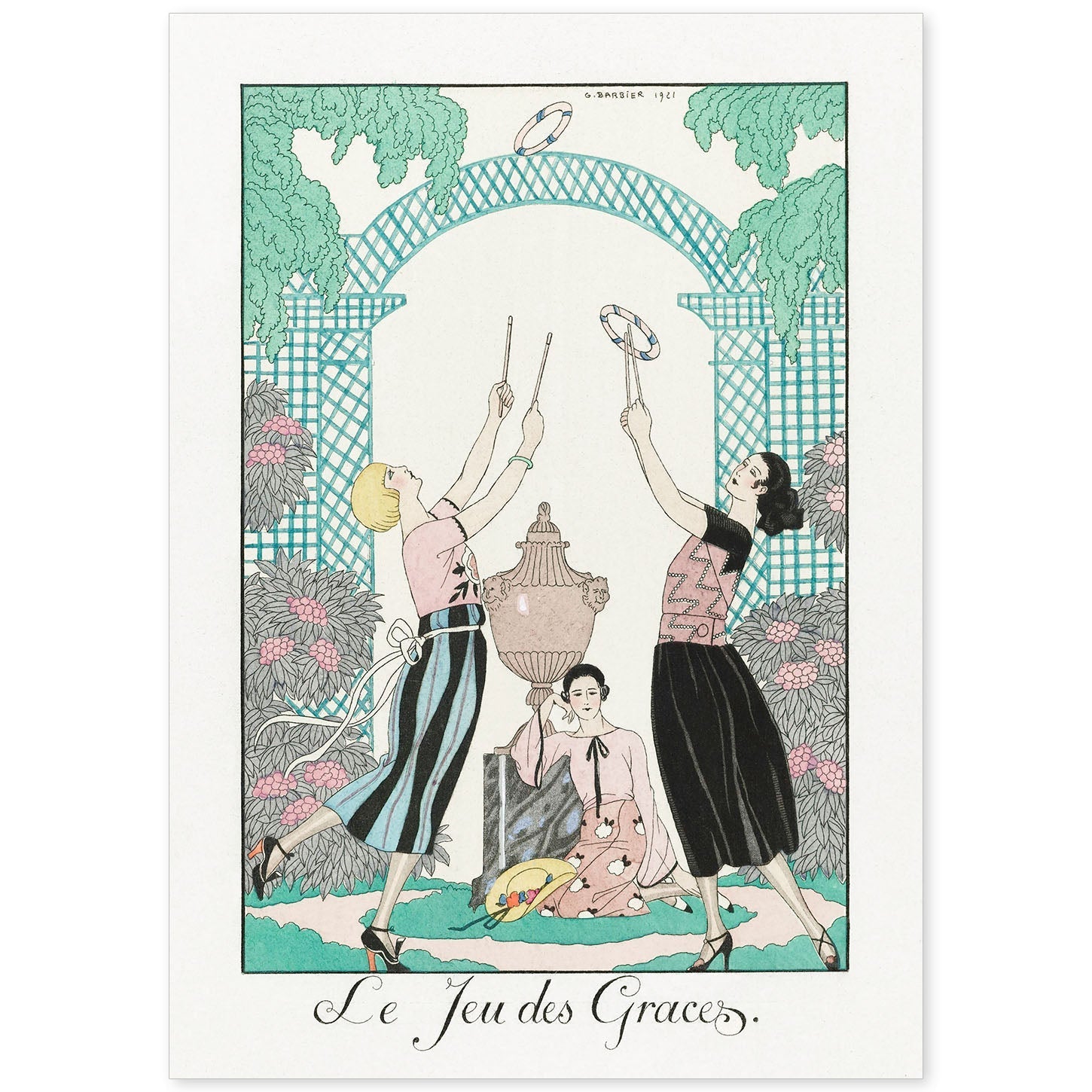 Lámina Vintage Modelo 084. Pósters con las ilustraciones Art Decó de George Barbier.-Artwork-Nacnic-A4-Sin marco-Nacnic Estudio SL