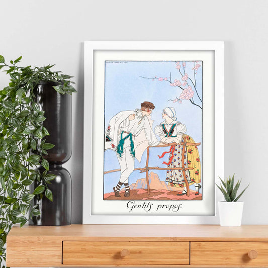 Lámina Vintage Modelo 090. Pósters con las ilustraciones Art Decó de George Barbier.-Artwork-Nacnic-Nacnic Estudio SL