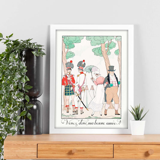 Lámina Vintage Modelo 095. Pósters con las ilustraciones Art Decó de George Barbier.-Artwork-Nacnic-Nacnic Estudio SL