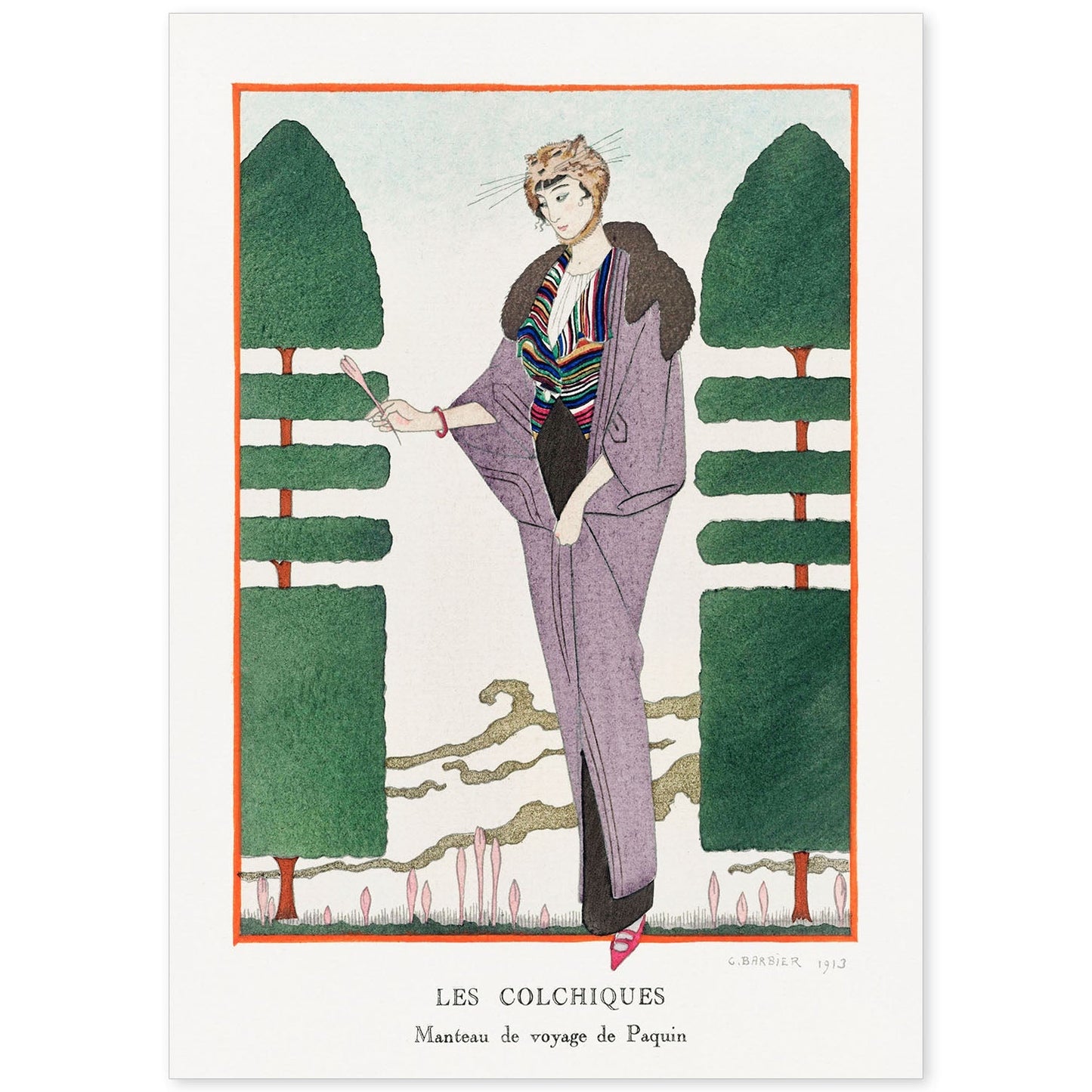 Lámina Vintage Modelo 102. Pósters con las ilustraciones Art Decó de George Barbier.-Artwork-Nacnic-A4-Sin marco-Nacnic Estudio SL