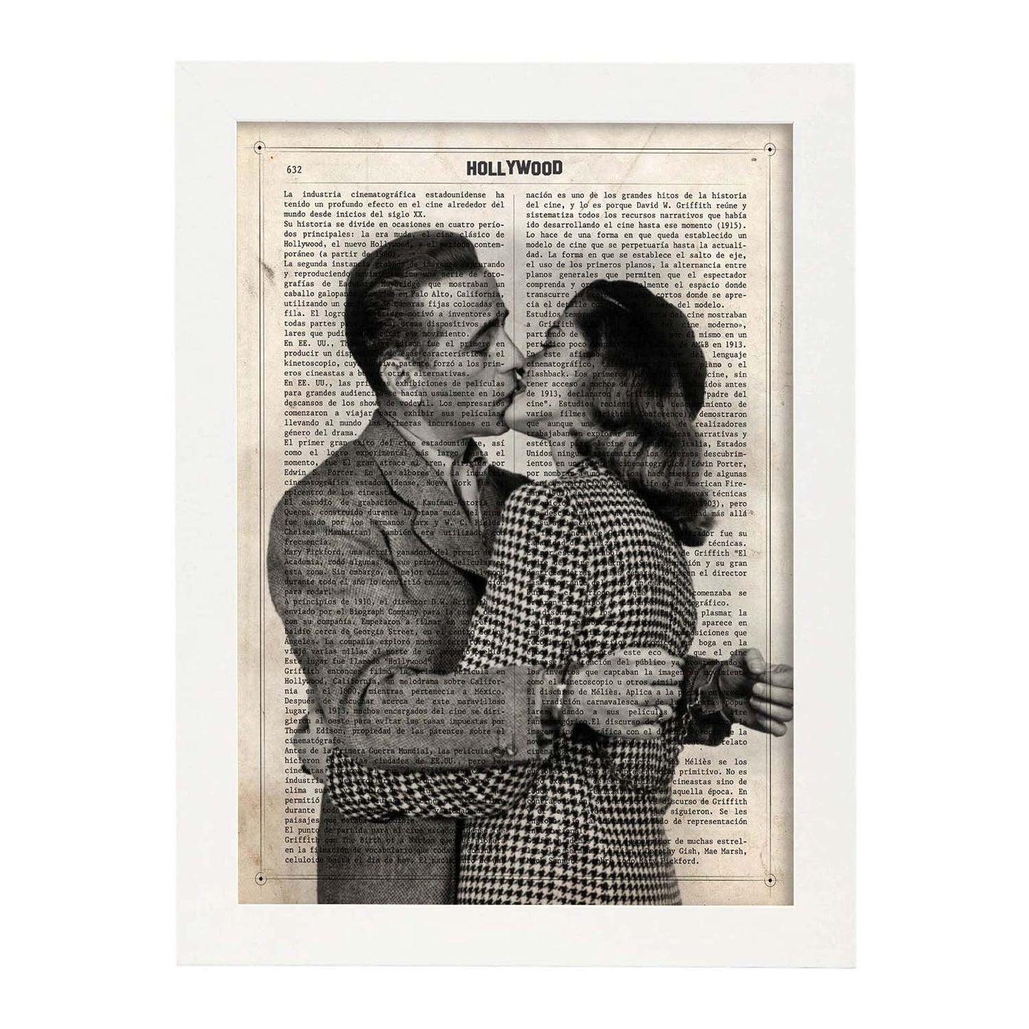 Lámina Vintage pelicula El sueño Eterno (Esposas) Sobre definicion de Hollywood-Artwork-Nacnic-A3-Marco Blanco-Nacnic Estudio SL