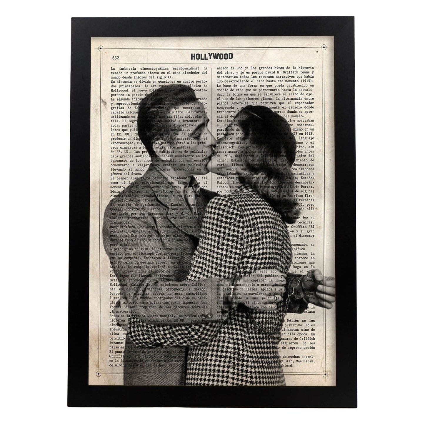 Lámina Vintage pelicula El sueño Eterno (Esposas) Sobre definicion de Hollywood-Artwork-Nacnic-A3-Marco Negro-Nacnic Estudio SL