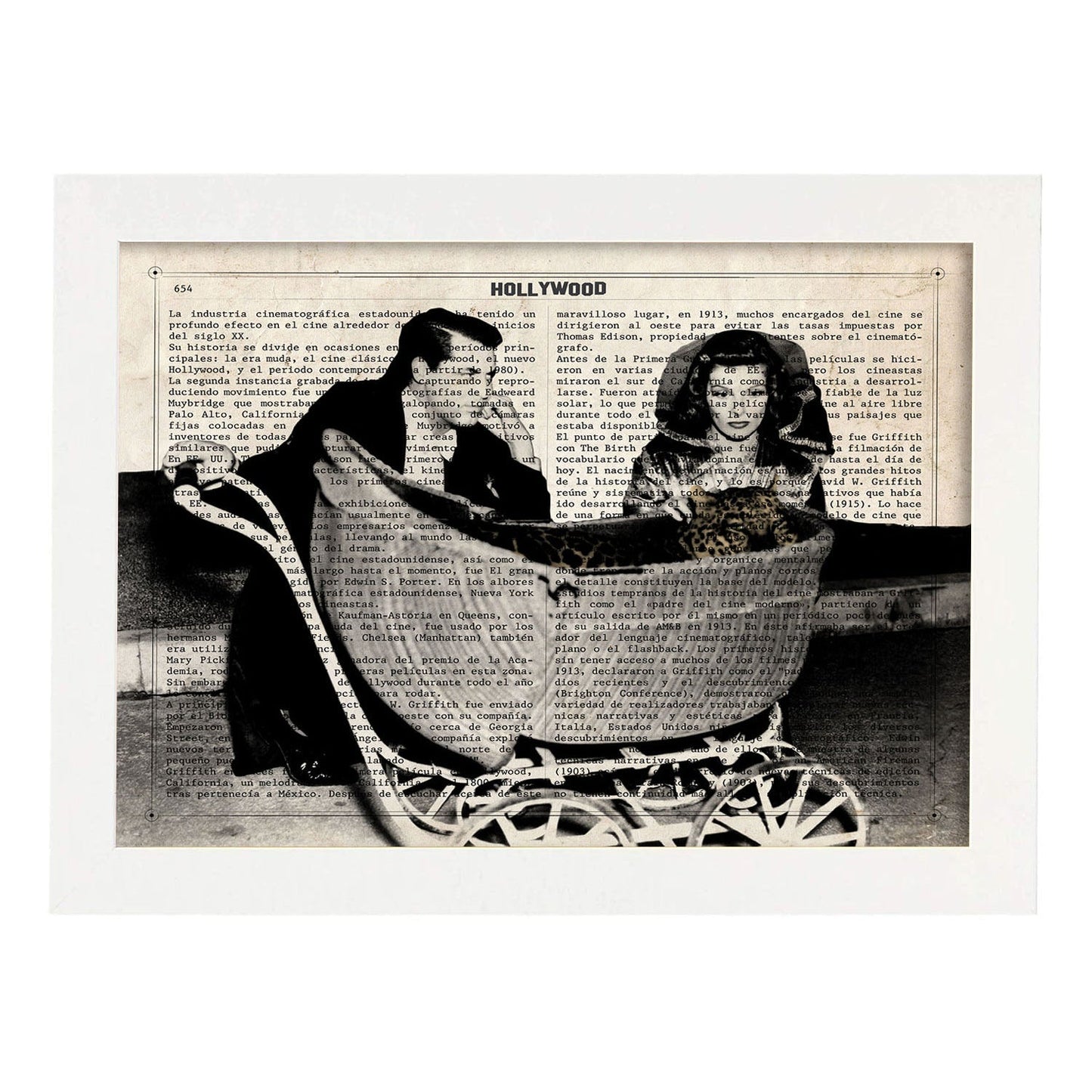 Lámina Vintage pelicula La Fiera de mi niña Sobre definicion de Hollywood-Artwork-Nacnic-A4-Marco Blanco-Nacnic Estudio SL
