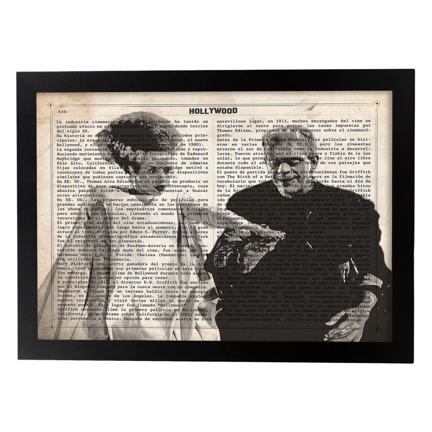 Lámina Vintage pelicula La Novia de Frankenstein Sobre definicion de Hollywood-Artwork-Nacnic-A3-Marco Negro-Nacnic Estudio SL
