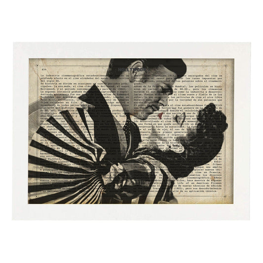 Lámina Vintage pelicula Lo Que el Viento se llevo Sobre definicion de Hollywood-Artwork-Nacnic-A4-Marco Blanco-Nacnic Estudio SL