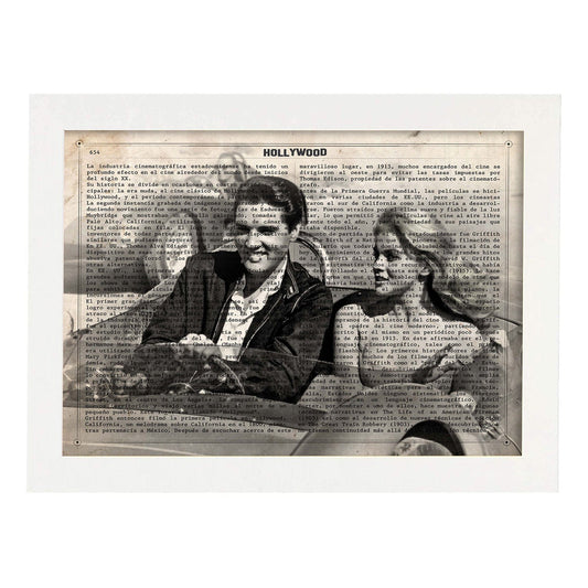 Lámina Vintage pelicula Viva Las Vegas Sobre definicion de Hollywood-Artwork-Nacnic-A4-Marco Blanco-Nacnic Estudio SL