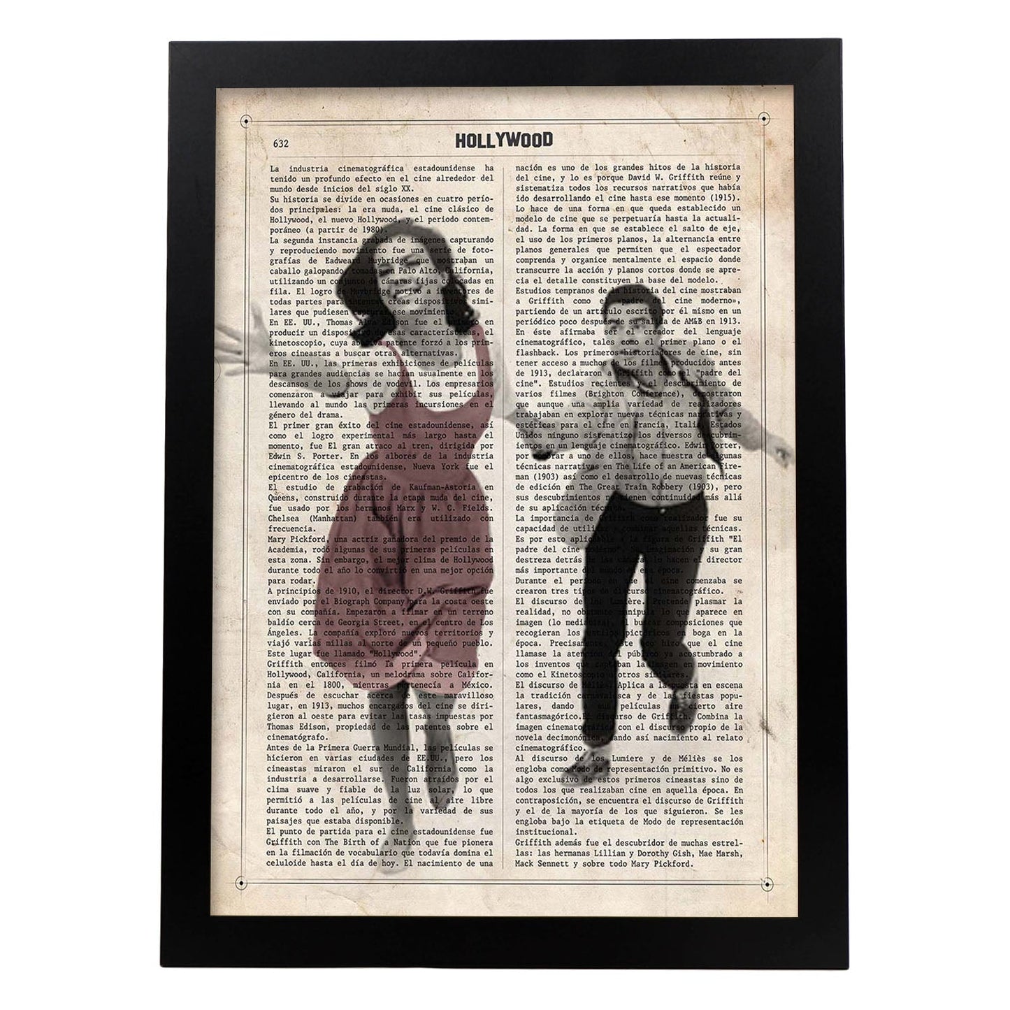 Lámina Vintage pelicula West Side Story (Pareja) Sobre definicion de Hollywood-Artwork-Nacnic-A4-Marco Negro-Nacnic Estudio SL