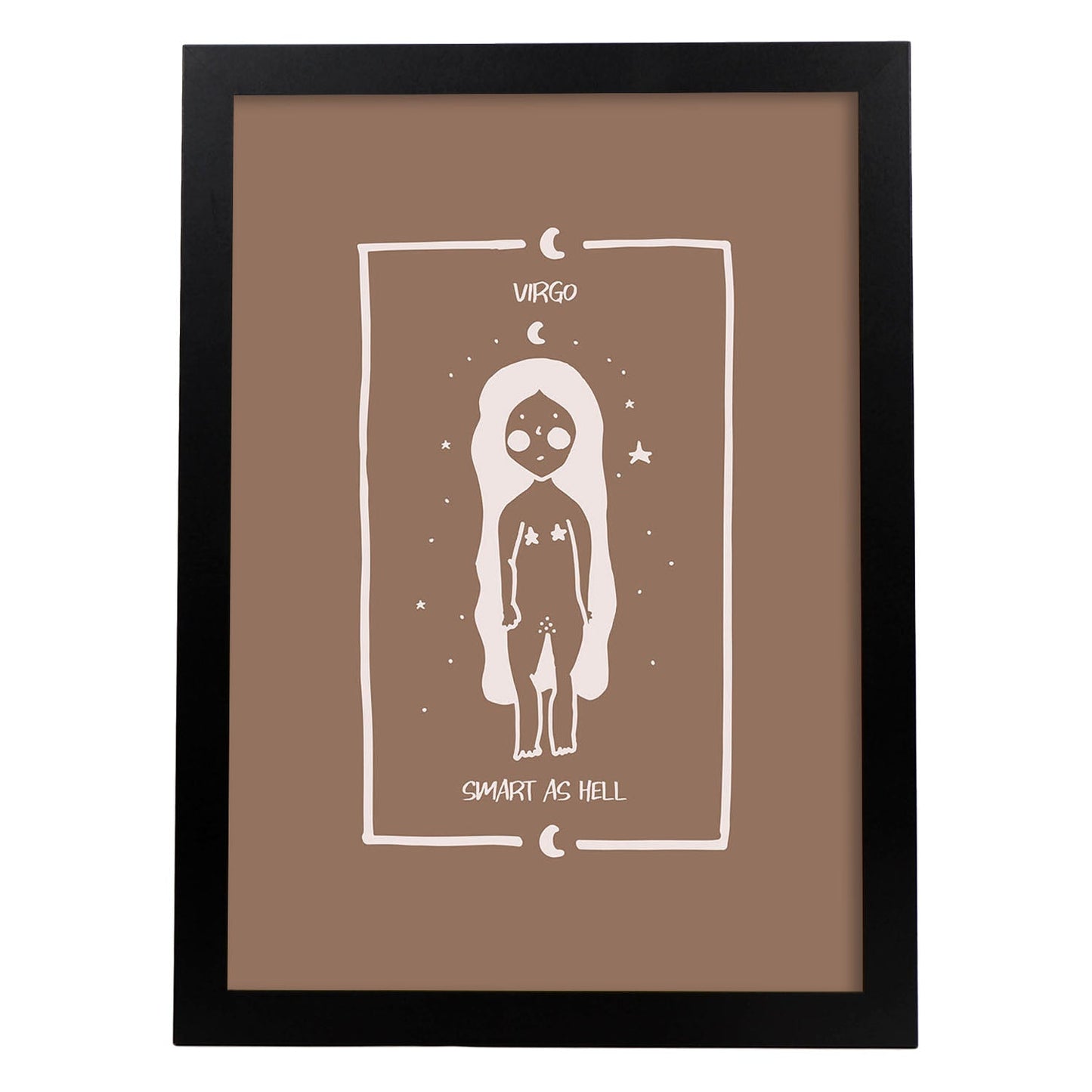 Lámina Virgo. Pósters con ilustraciones femeninas de los signos del zodíaco.-Artwork-Nacnic-A3-Marco Negro-Nacnic Estudio SL