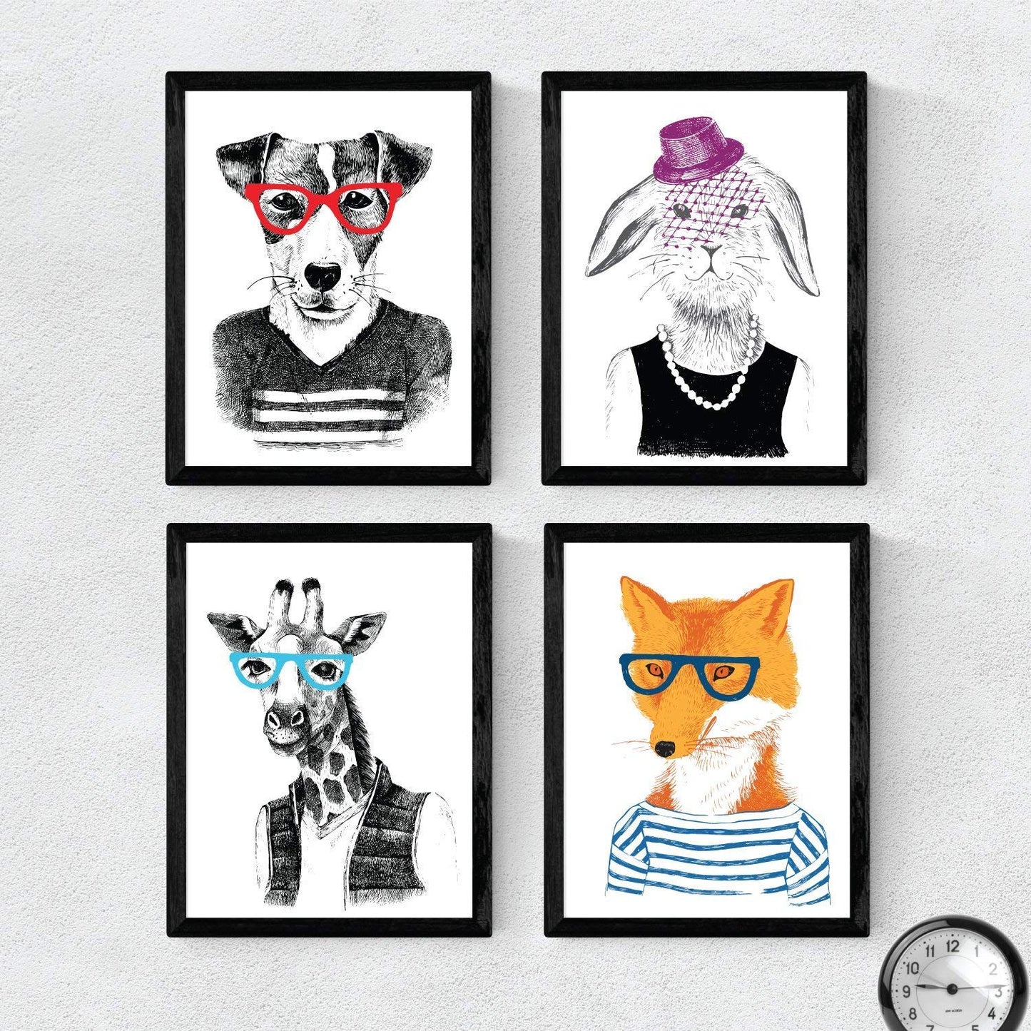 láminas de Animales ,en tamaño Varios Poster papel 250 gr alta calidad. (A4, Animales Hipsters)-Artwork-Nacnic-Nacnic Estudio SL