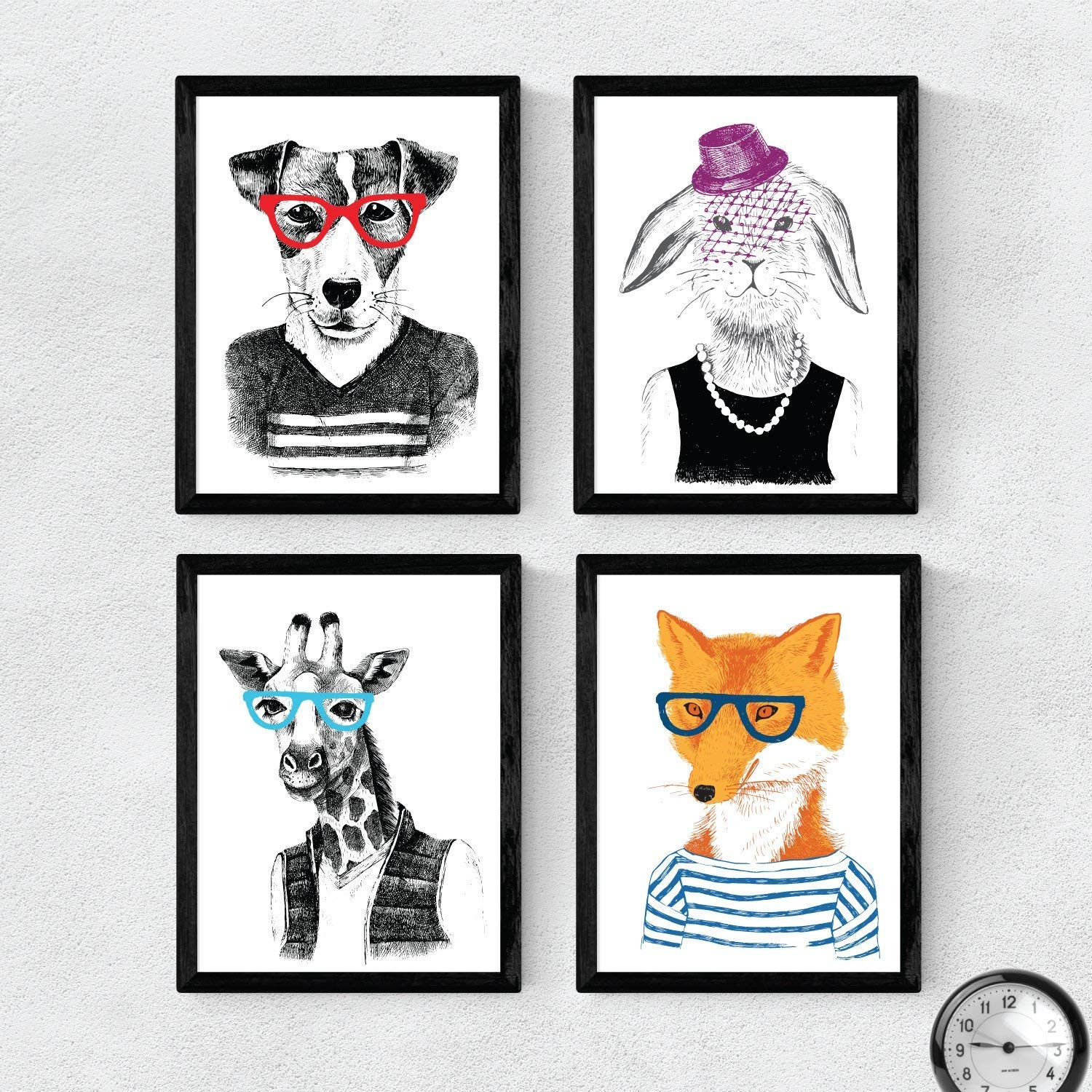 láminas de Animales ,en tamaño Varios Poster papel 250 gr alta calidad. (A4, Animales Hipsters)-Artwork-Nacnic-Nacnic Estudio SL