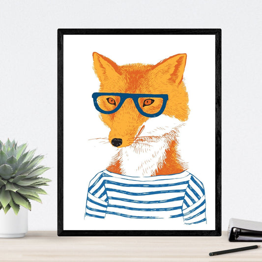 láminas de Animales ,en tamaño Varios Poster papel 250 gr alta calidad. (A4, Animales Hipsters)-Artwork-Nacnic-Nacnic Estudio SL