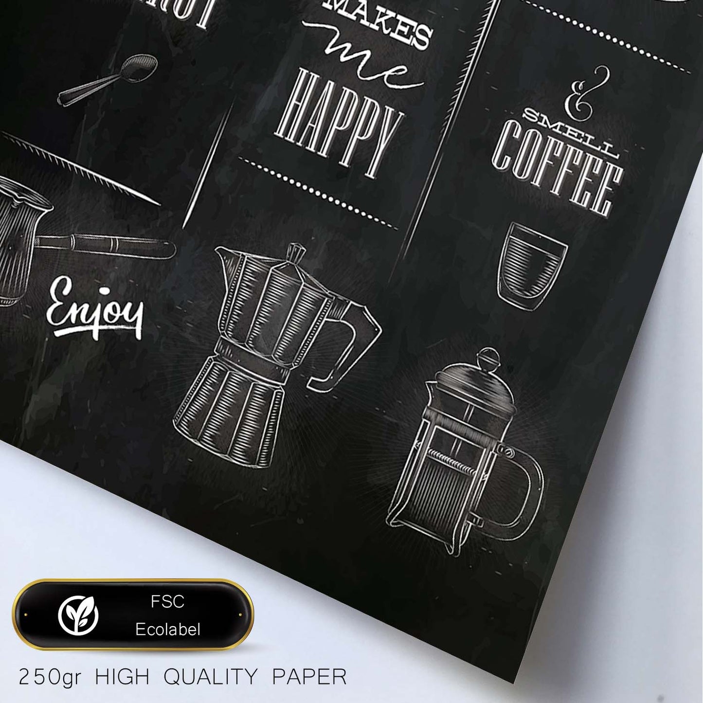 Láminas de café. Poster con diseño Cafeteras.-Artwork-Nacnic-Nacnic Estudio SL