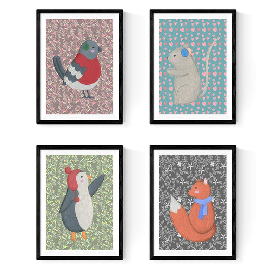 Láminas para enmarcar de Animales Dulces. Decoración de hogar en estilo retrato para enmarcar.-Artwork-Nacnic-Nacnic Estudio SL