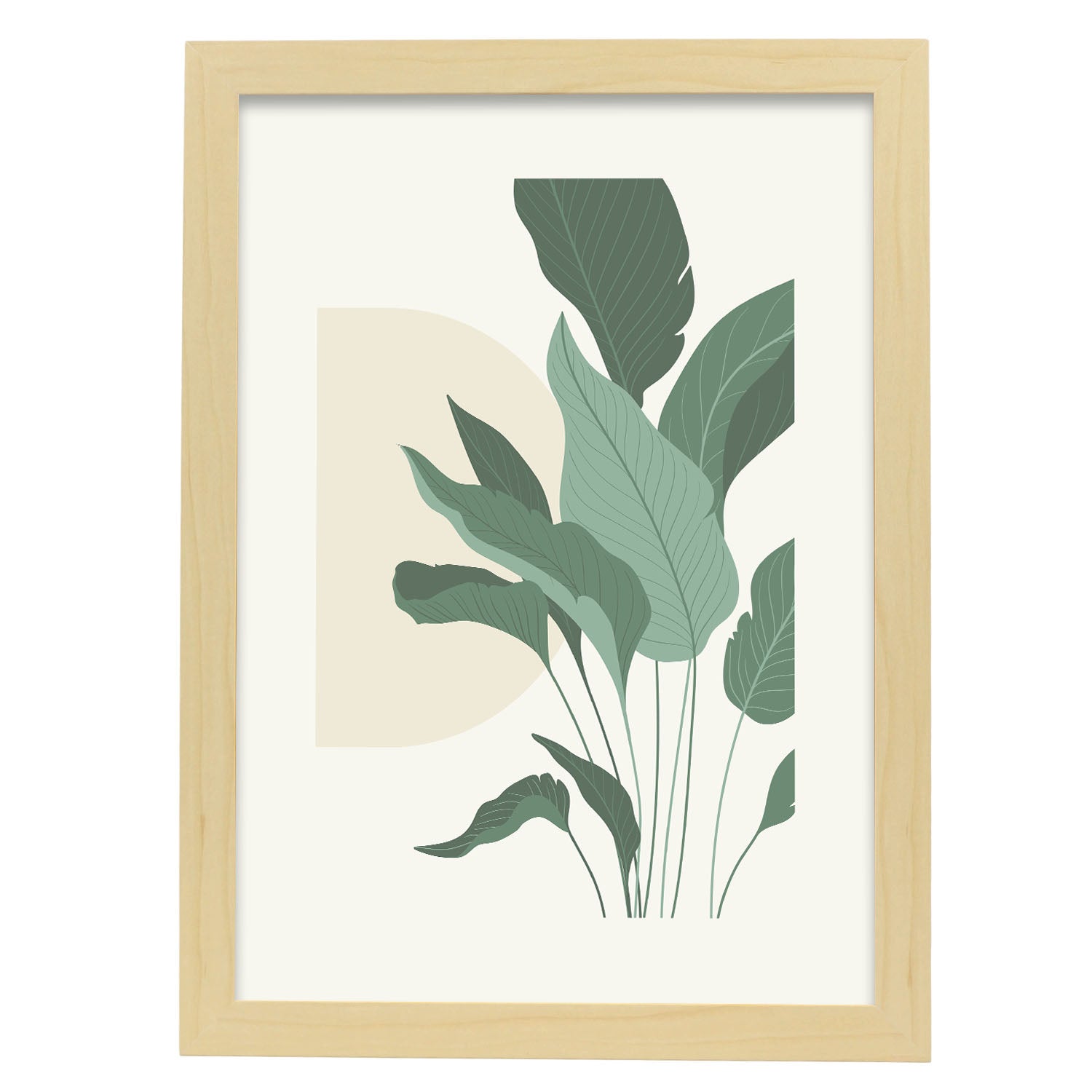 Leafy-Artwork-Nacnic-A3-Marco Madera clara-Nacnic Estudio SL