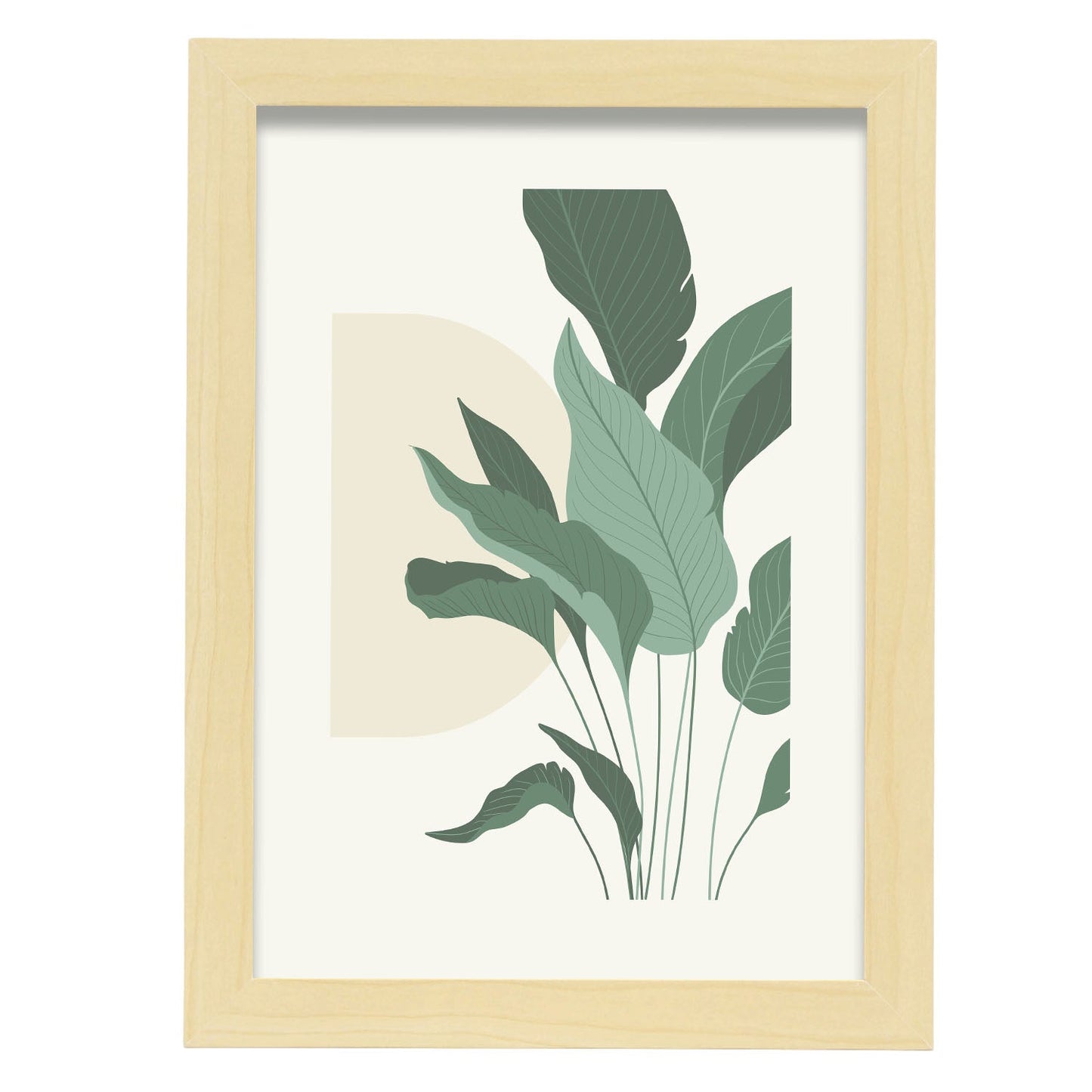 Leafy-Artwork-Nacnic-A4-Marco Madera clara-Nacnic Estudio SL