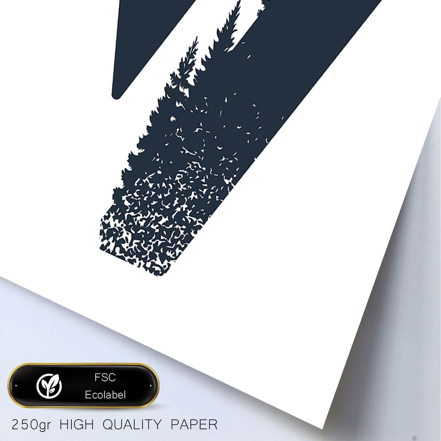 Letra V con bosque y pajaros. Naturaleza.Posters de letras con diseño.-Artwork-Nacnic-Nacnic Estudio SL