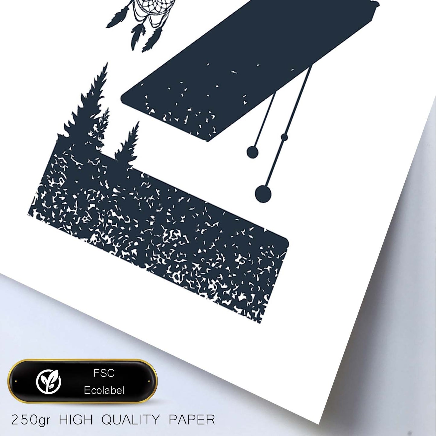 Letra Z con bosque y montañas. Naturaleza.Posters de letras con diseño.-Artwork-Nacnic-Nacnic Estudio SL
