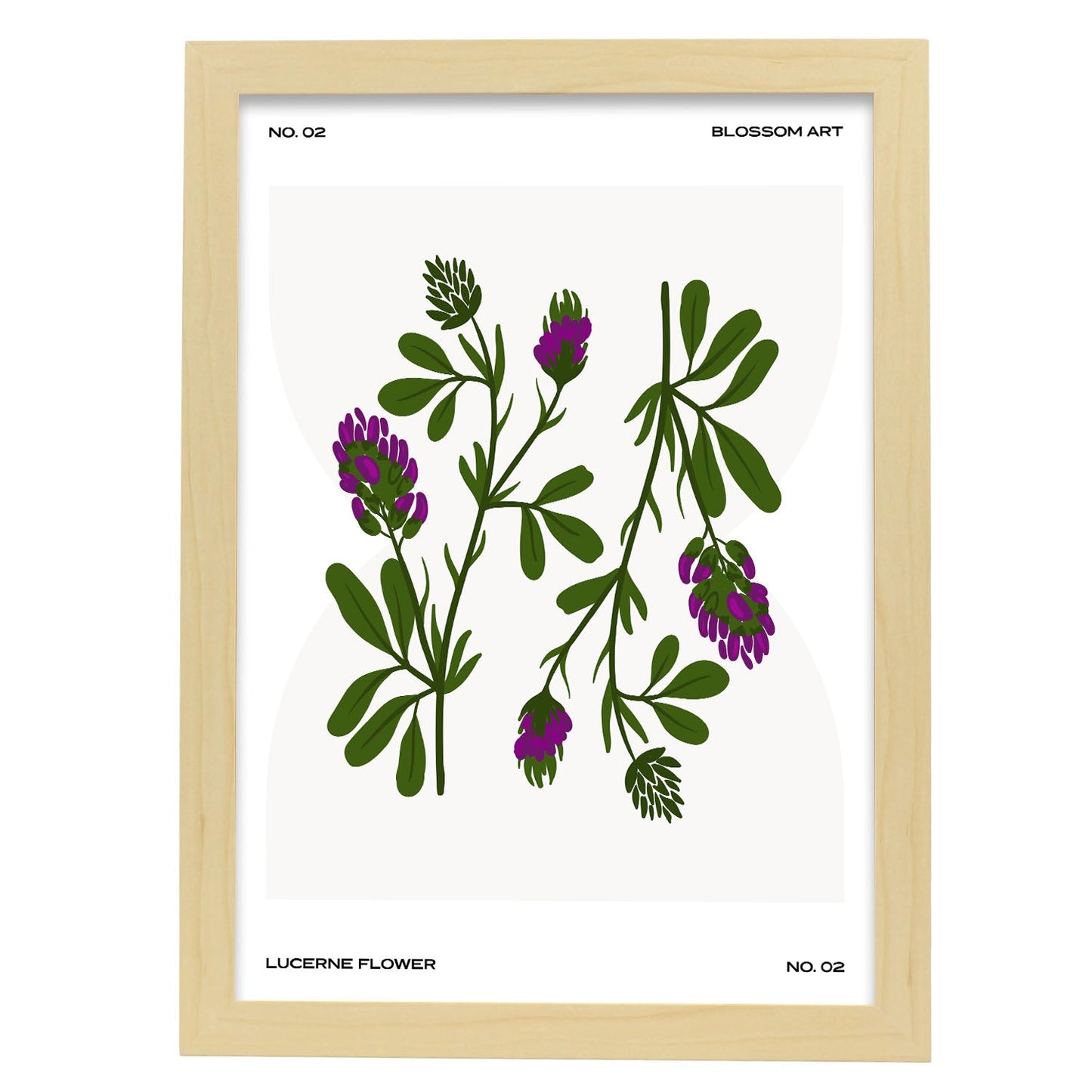 Lucerne Flower-Artwork-Nacnic-A3-Marco Madera clara-Nacnic Estudio SL