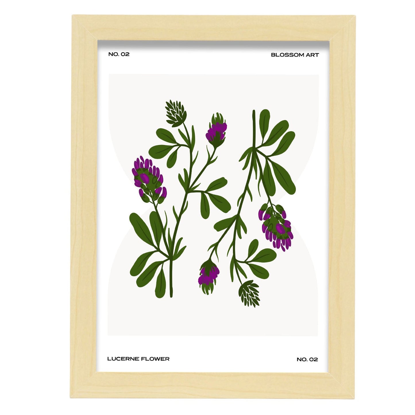 Lucerne Flower-Artwork-Nacnic-A4-Marco Madera clara-Nacnic Estudio SL