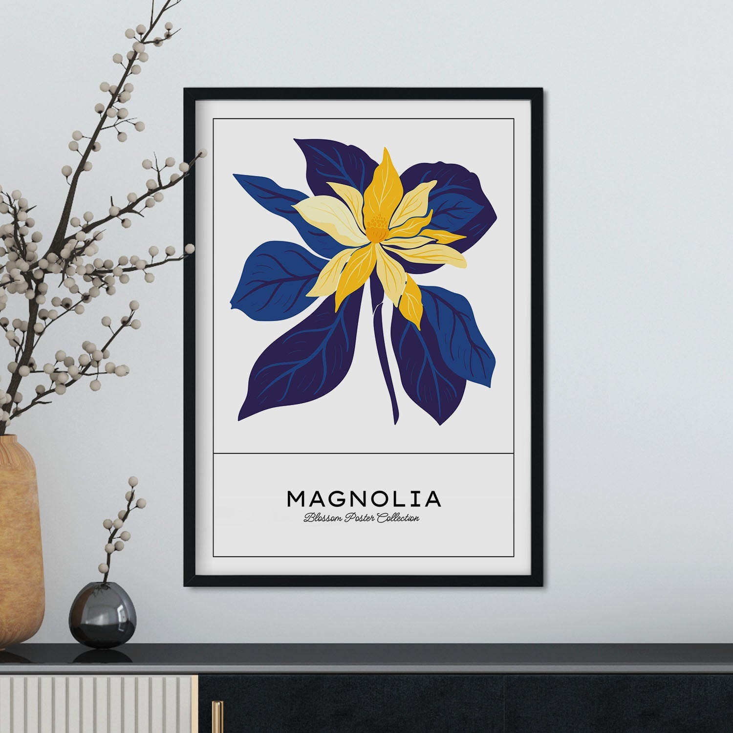 Magnolia Blue and Yellow-Artwork-Nacnic-Nacnic Estudio SL
