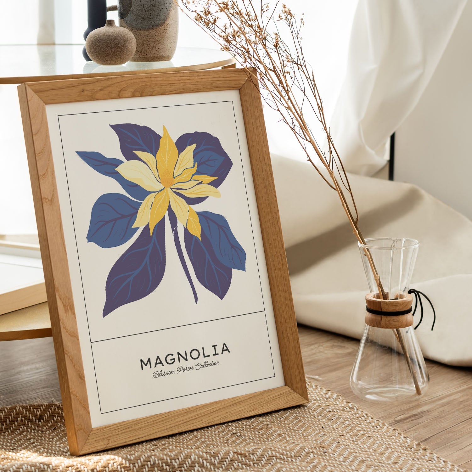 Magnolia Blue and Yellow-Artwork-Nacnic-Nacnic Estudio SL
