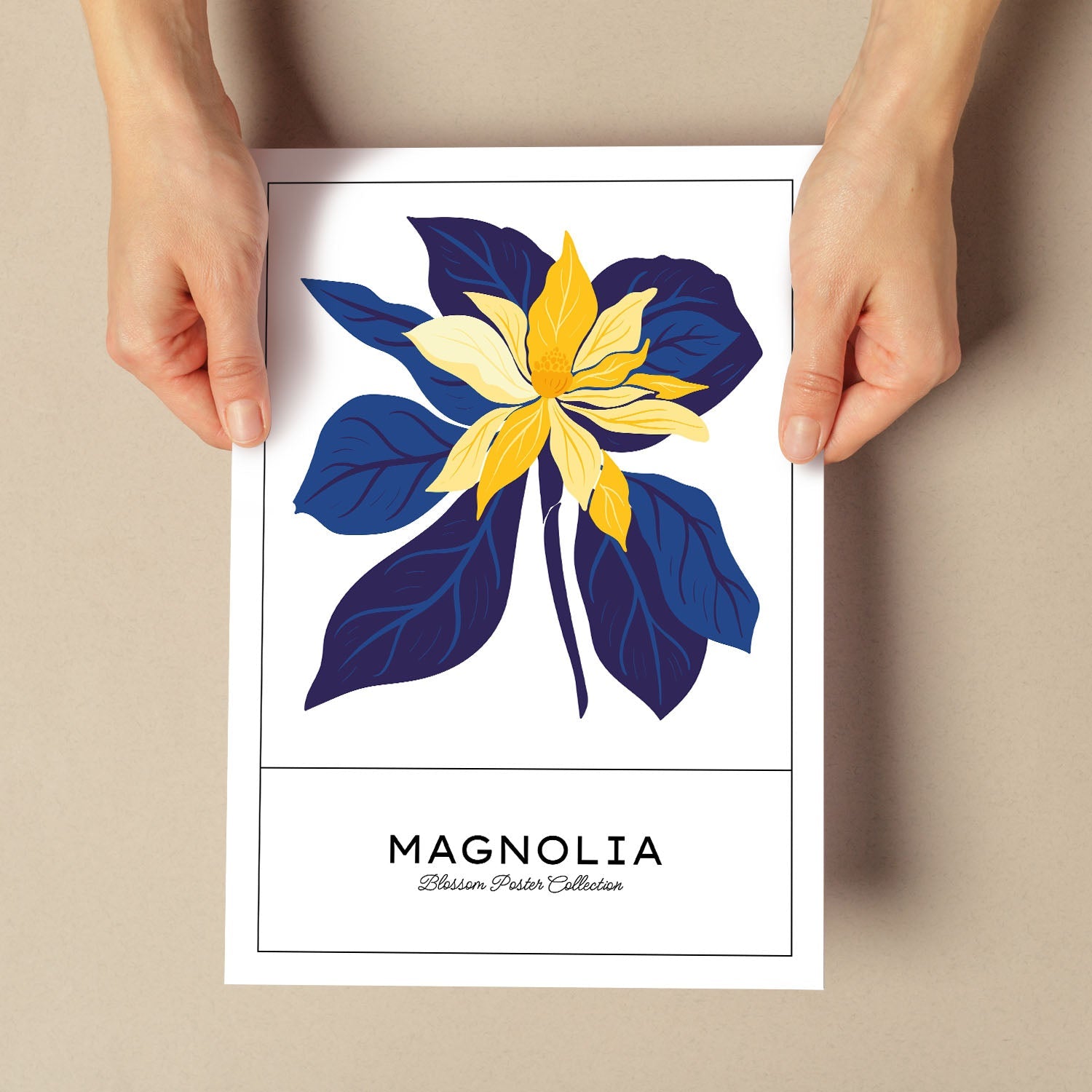 Magnolia Blue and Yellow-Artwork-Nacnic-Nacnic Estudio SL