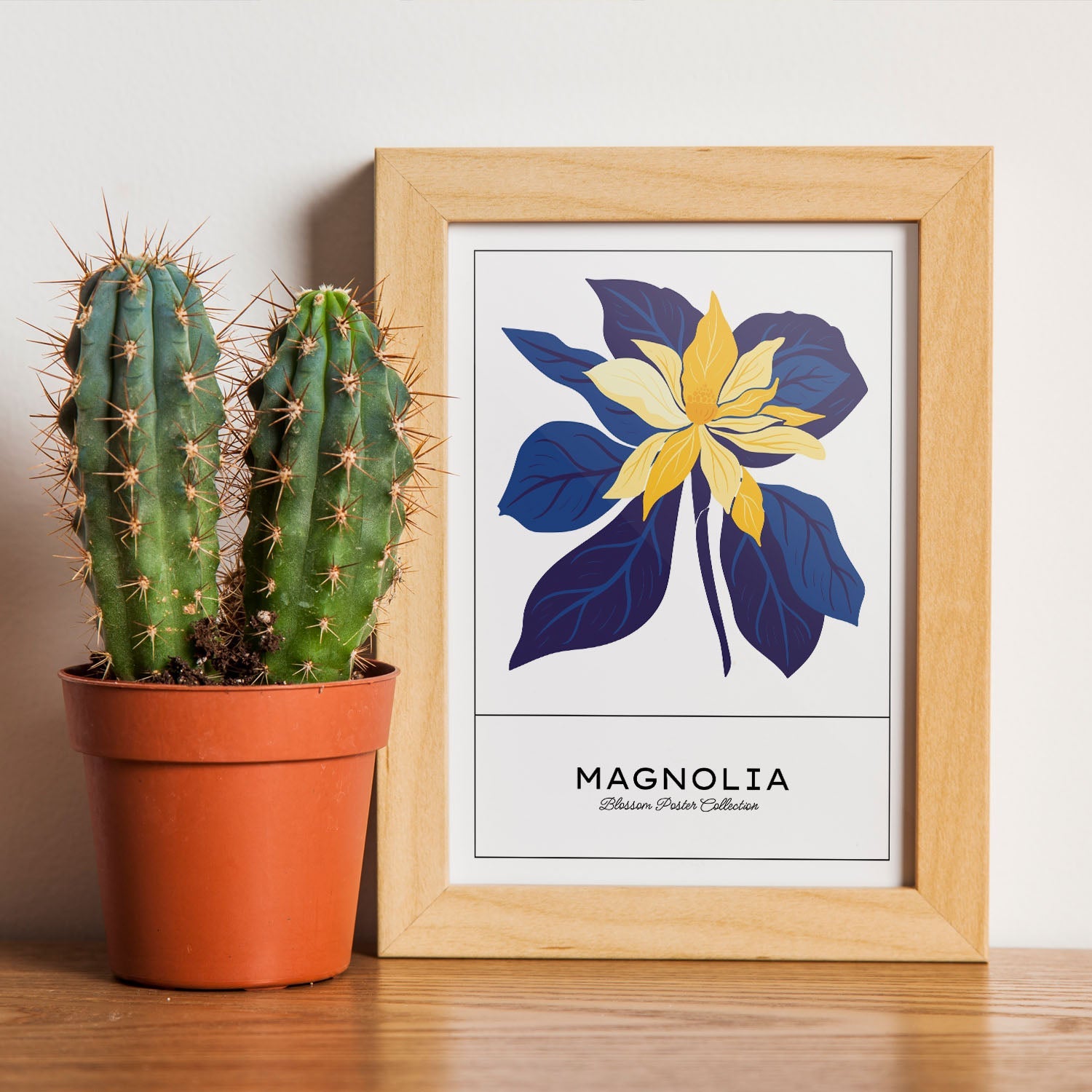 Magnolia Blue and Yellow-Artwork-Nacnic-Nacnic Estudio SL