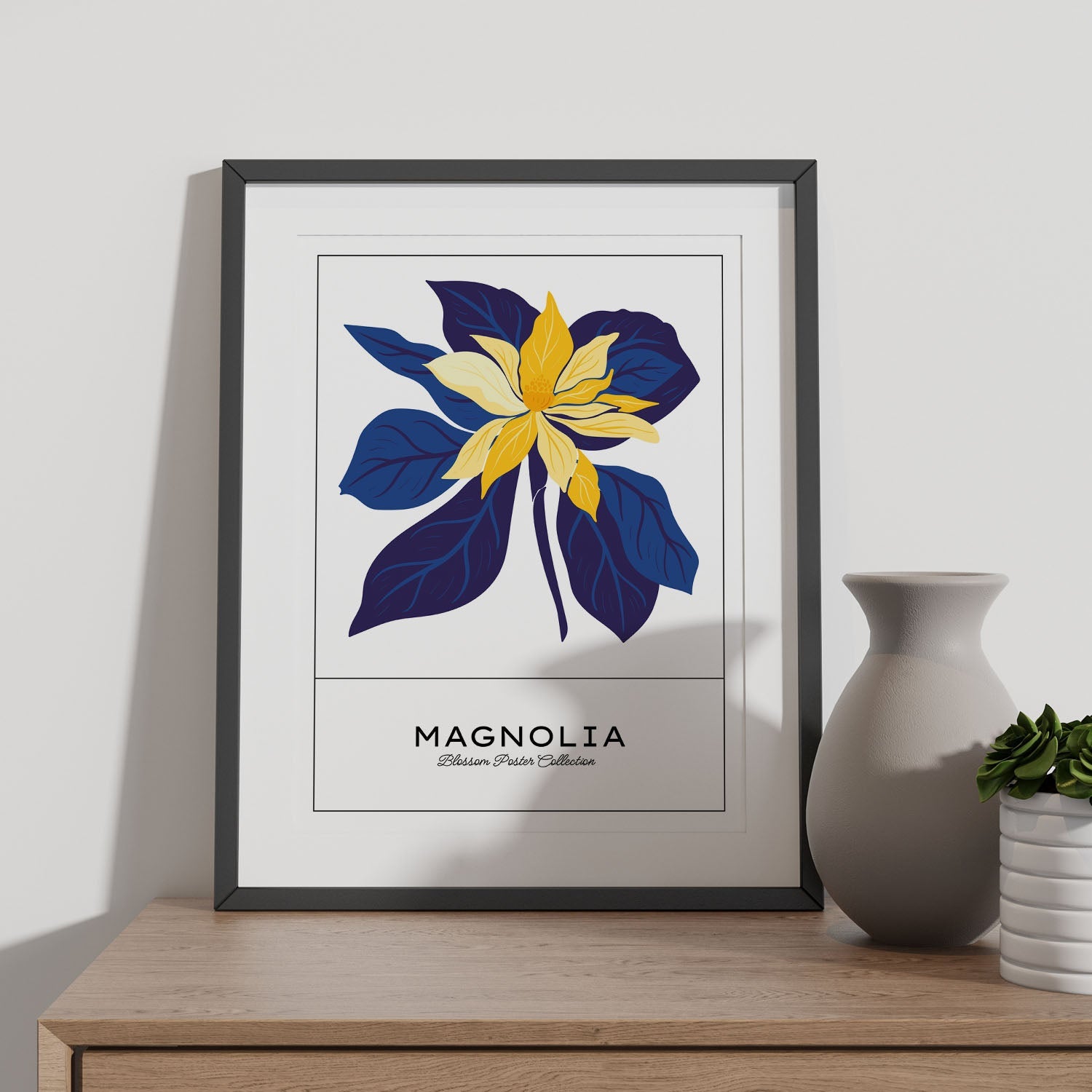 Magnolia Blue and Yellow-Artwork-Nacnic-Nacnic Estudio SL
