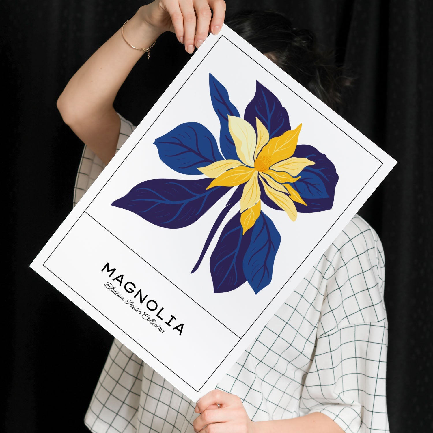 Magnolia Blue and Yellow-Artwork-Nacnic-Nacnic Estudio SL