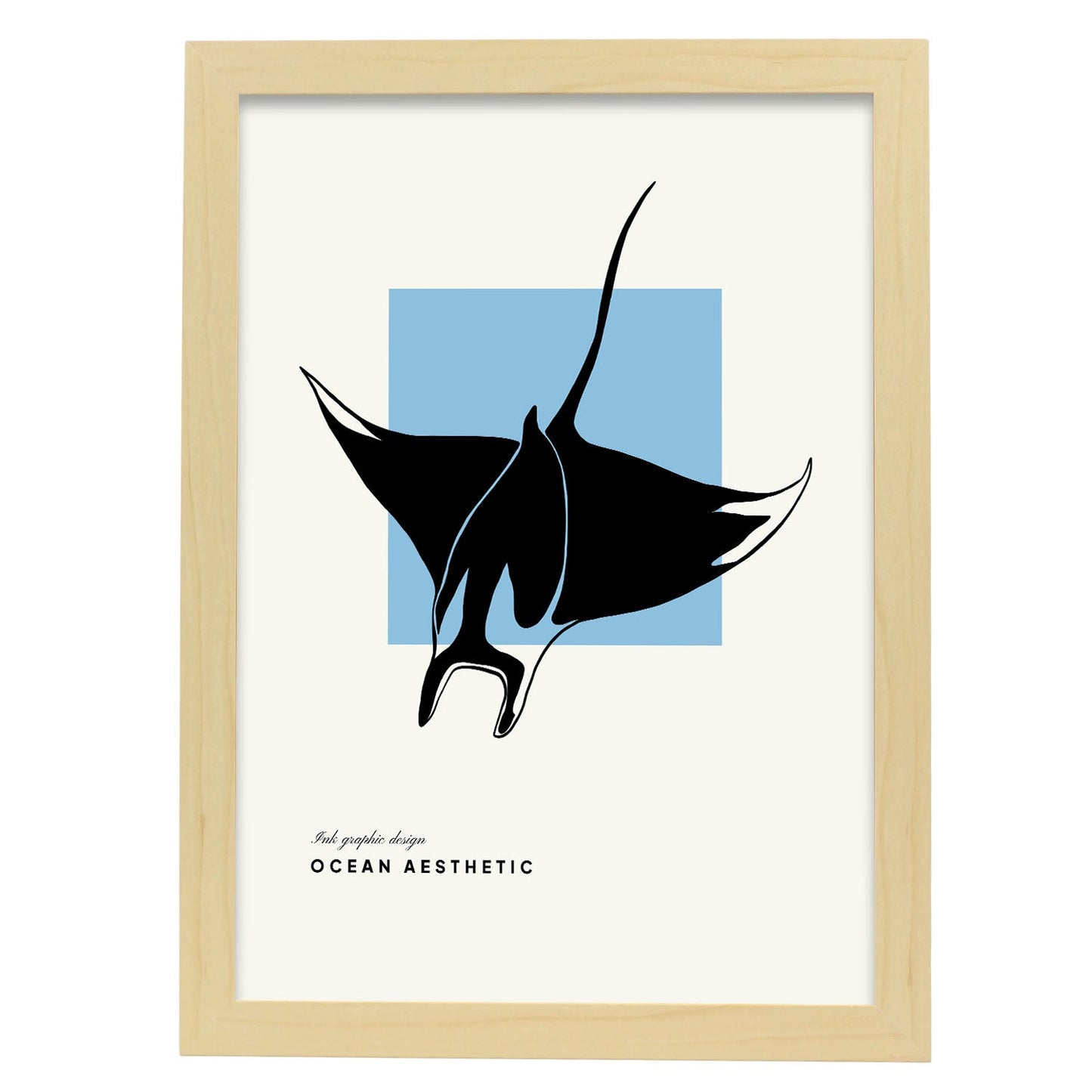 Manta Ray-Artwork-Nacnic-A3-Marco Madera clara-Nacnic Estudio SL