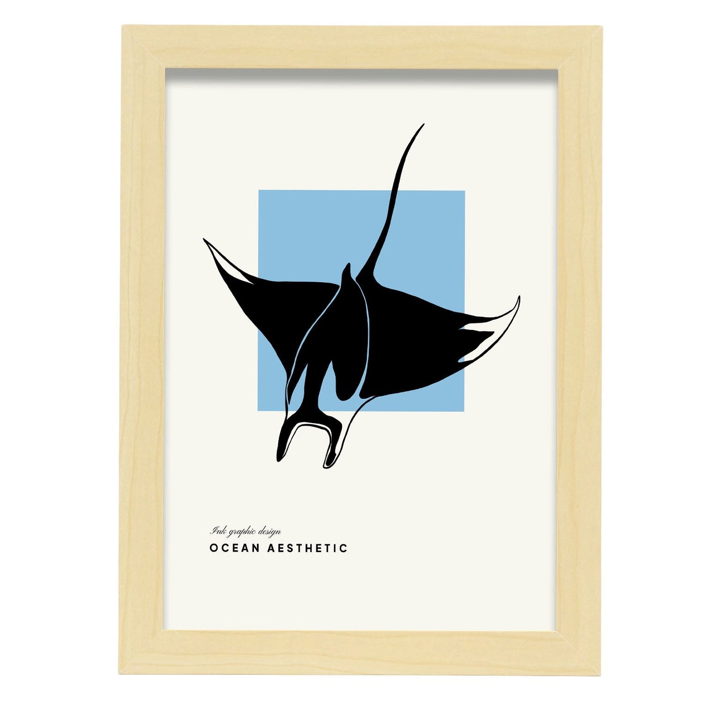 Manta Ray-Artwork-Nacnic-A4-Marco Madera clara-Nacnic Estudio SL