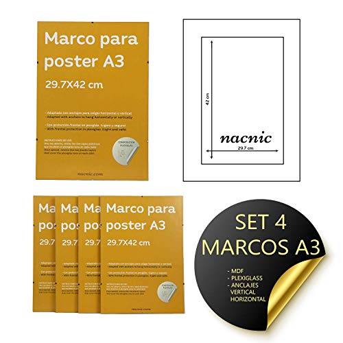 Marco CLIP - A3-29.7x42cm - Pack of 4-Nacnic-Nacnic Estudio SL