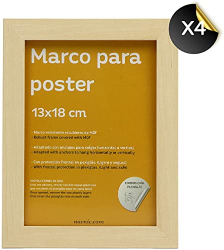 Marco de madera de nogal Lightwood tamaño(10 SET - |20x25cm|x2 - |13x18cm|x4 - |10x15cm|x4). Marco Lightwood para fotos, carteles, diplomas, ..-Nacnic-Nacnic Estudio SL