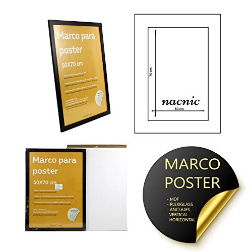 Marco Negro tamaño 50x70cm. Marco Negro para Fotos, Posters, Diplomas,-Nacnic-Nacnic Estudio SL