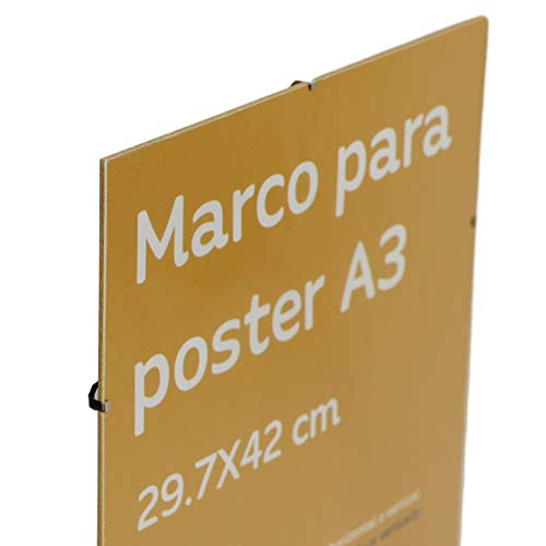 Marco Transparente de Clip Soporte Transparente para Fotos, Posters, Diplomas, Dibujos o láminas. Tamaño A3 (29.7x42 cm). Marco Clip Transparente con plexiglas y Anclajes para Colgar.-Nacnic-Nacnic Estudio SL