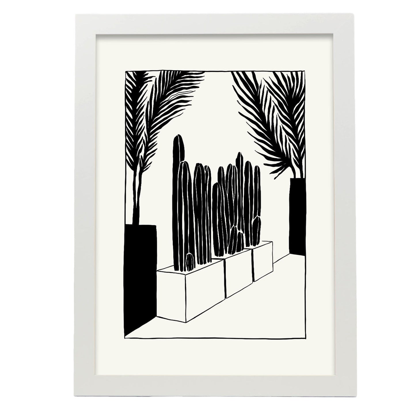 Modern Cactus-Artwork-Nacnic-A3-Marco Blanco-Nacnic Estudio SL