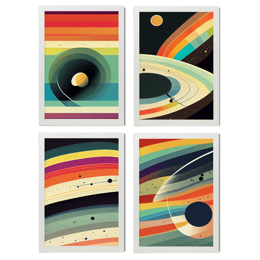 Modern Full Color Artistic Galaxy Illustrations for Interior Design and Decoration Size Set Collection 5-Artwork-Nacnic-A4-Marco Blanco-Nacnic Estudio SL