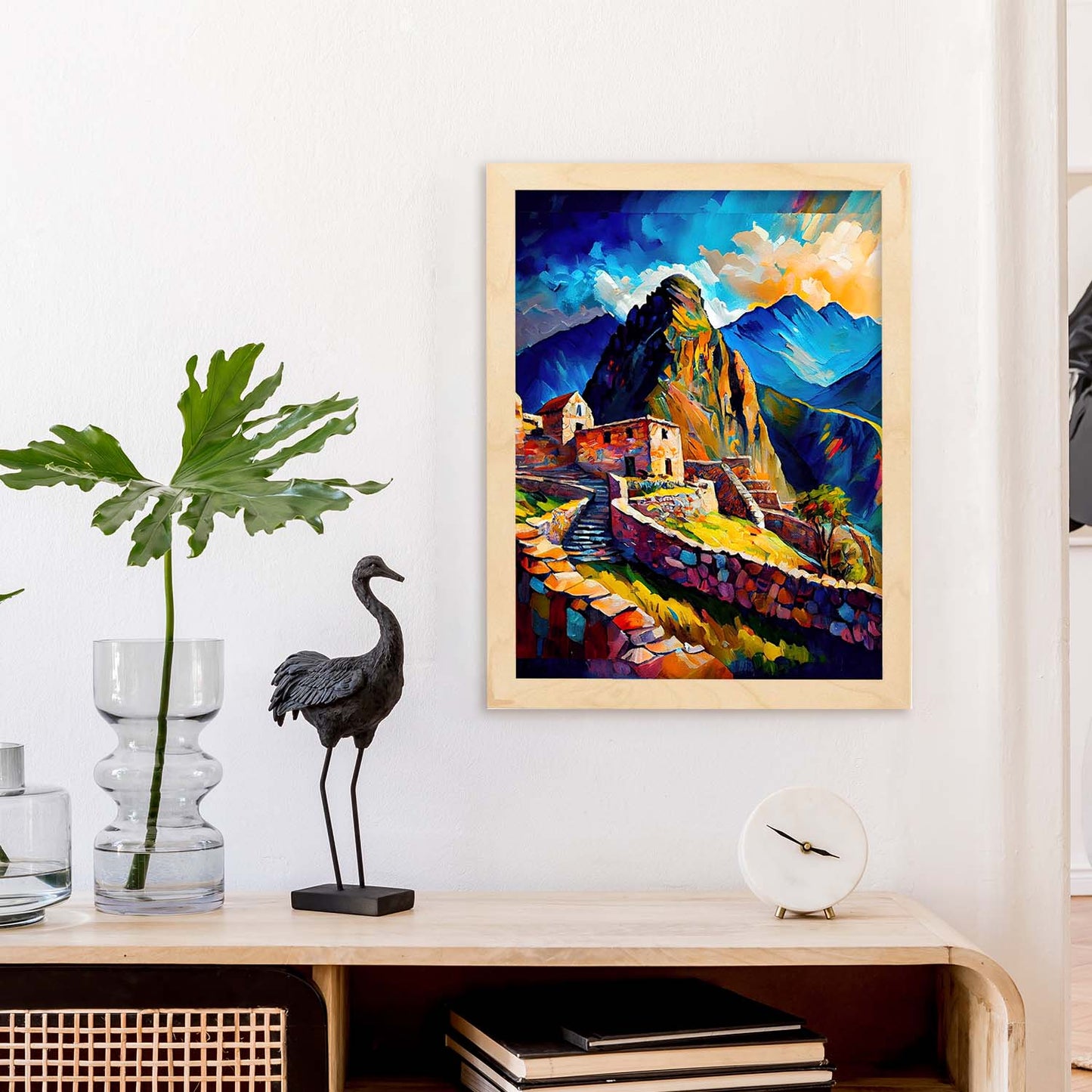 Montañas Nacnic Machu Picchu Antes Perú Pinción al óleo. Estampados de arte de pared estético para el diseño de dormitorio o sala de estar.-Artwork-Nacnic-Nacnic Estudio SL