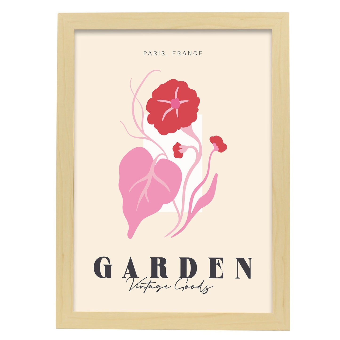 Morning Glory vine-Artwork-Nacnic-A3-Marco Madera clara-Nacnic Estudio SL