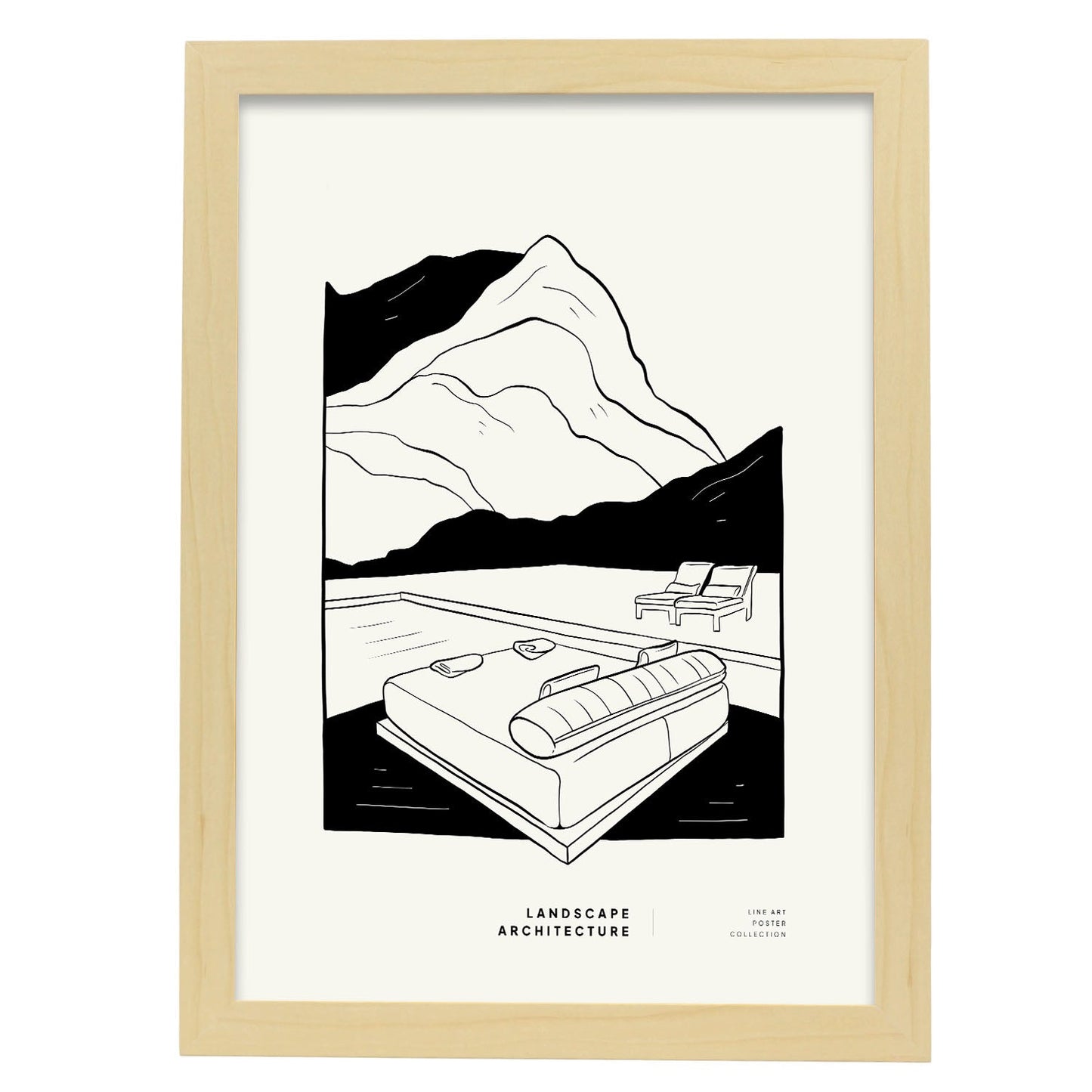 Mountain Backyard-Artwork-Nacnic-A3-Marco Madera clara-Nacnic Estudio SL