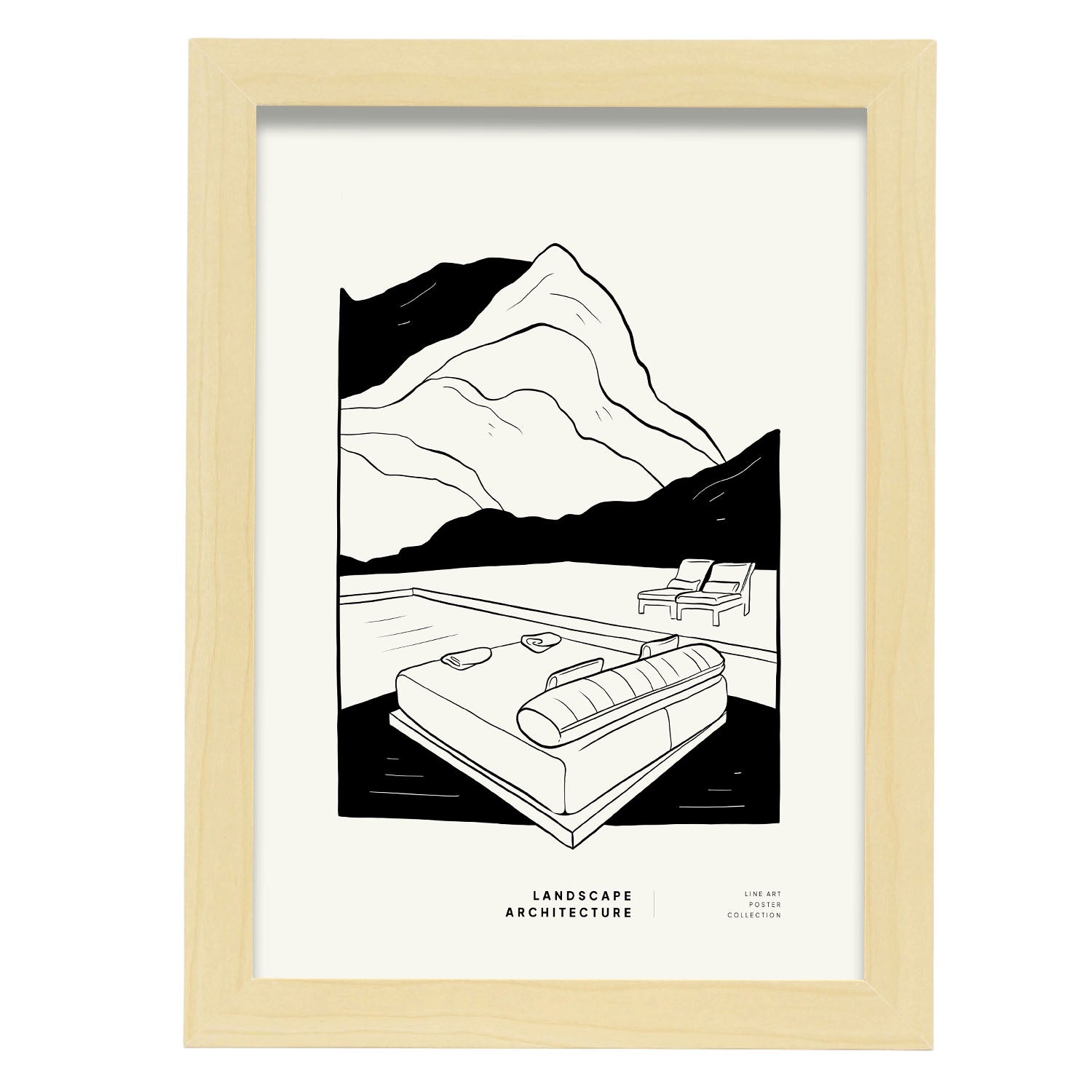 Mountain Backyard-Artwork-Nacnic-A4-Marco Madera clara-Nacnic Estudio SL