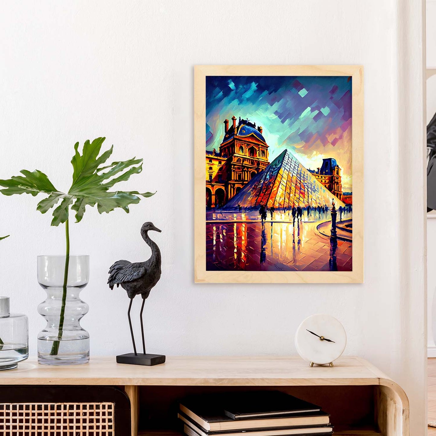 Museo de Louvre Nacnic Paris Francia Pintura al óleo de pincel. Estampados de arte de pared estético para el diseño de dormitorio o sala de estar.-Artwork-Nacnic-Nacnic Estudio SL