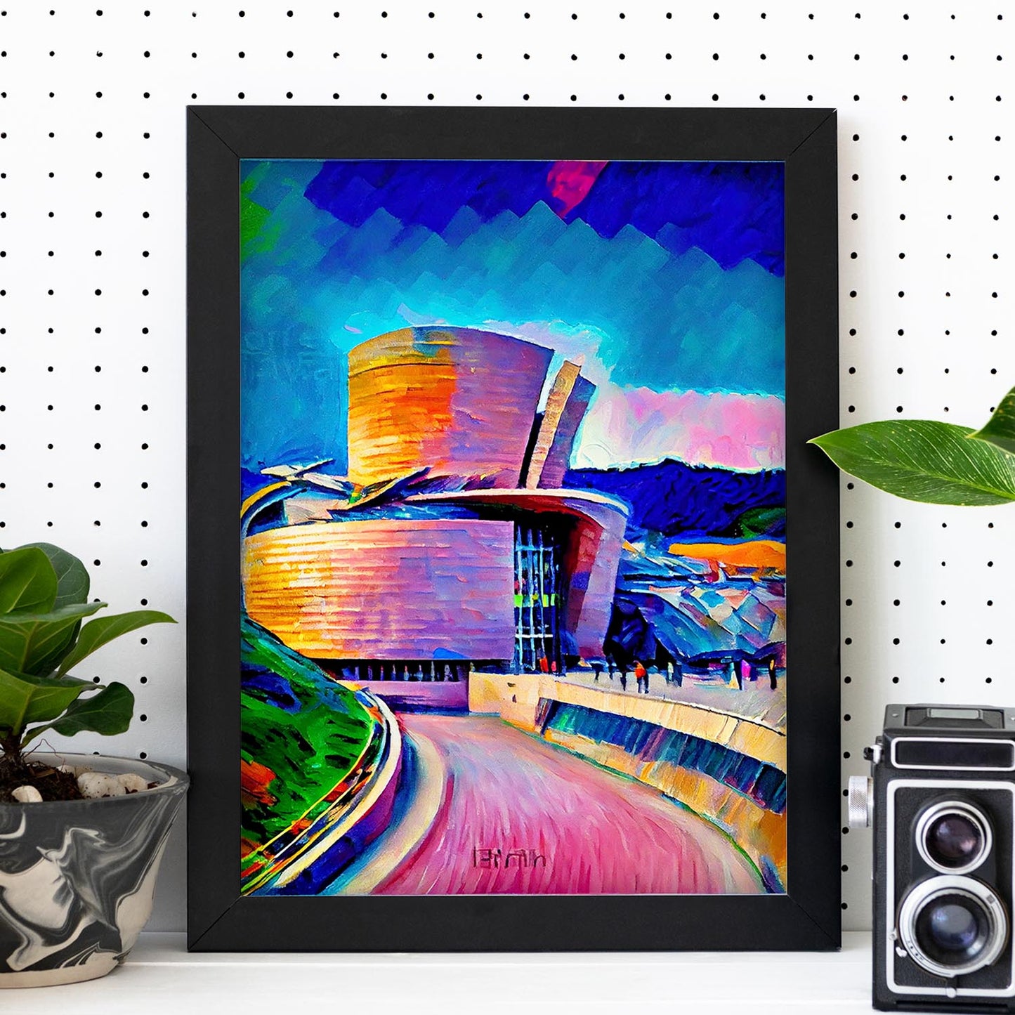 Museo Nacnic Guggenheim Bilbao España Pintura al óleo ST. Estampados de arte de pared estético para el diseño de dormitorio o sala de estar.-Artwork-Nacnic-Nacnic Estudio SL