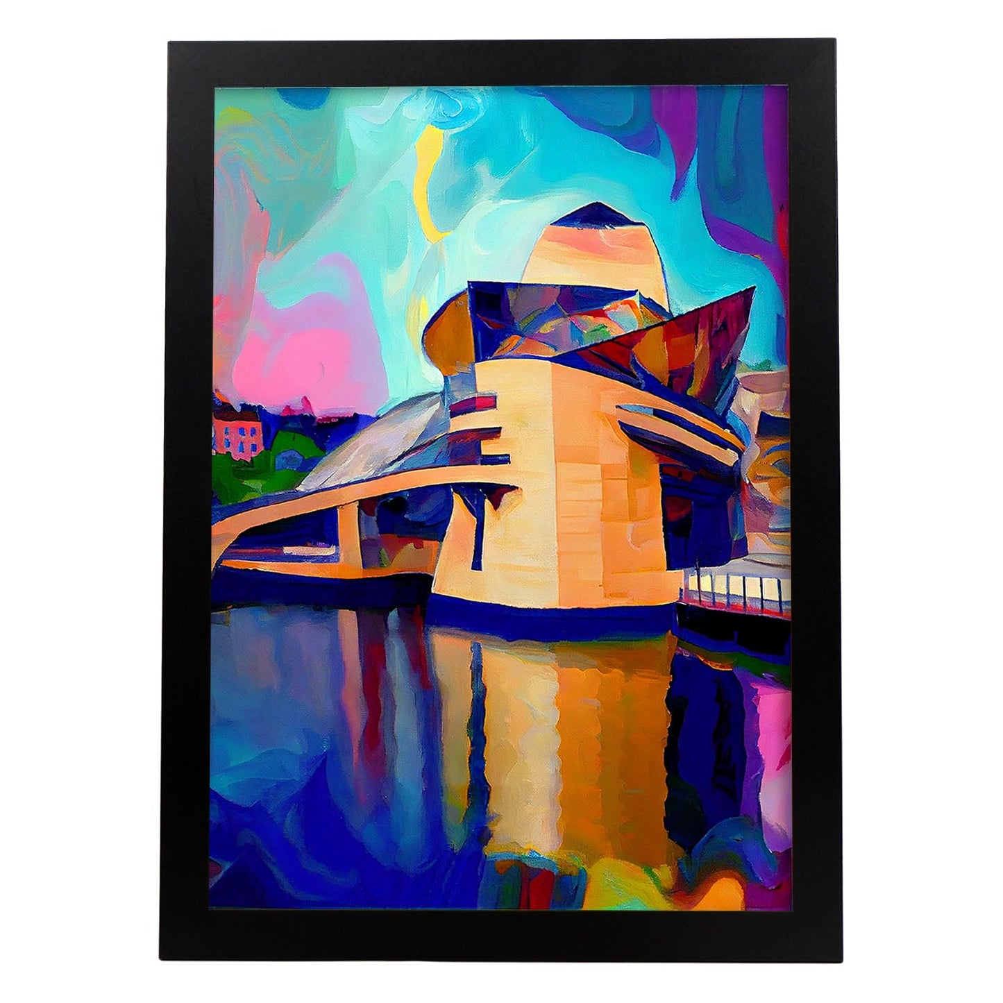 Museo Nacnic Guggenheim Bilbao España Pintura al óleo ST. Estampados de arte de pared estético para el diseño de dormitorio o sala de estar.-Artwork-Nacnic-A4-Sin marco-Nacnic Estudio SL