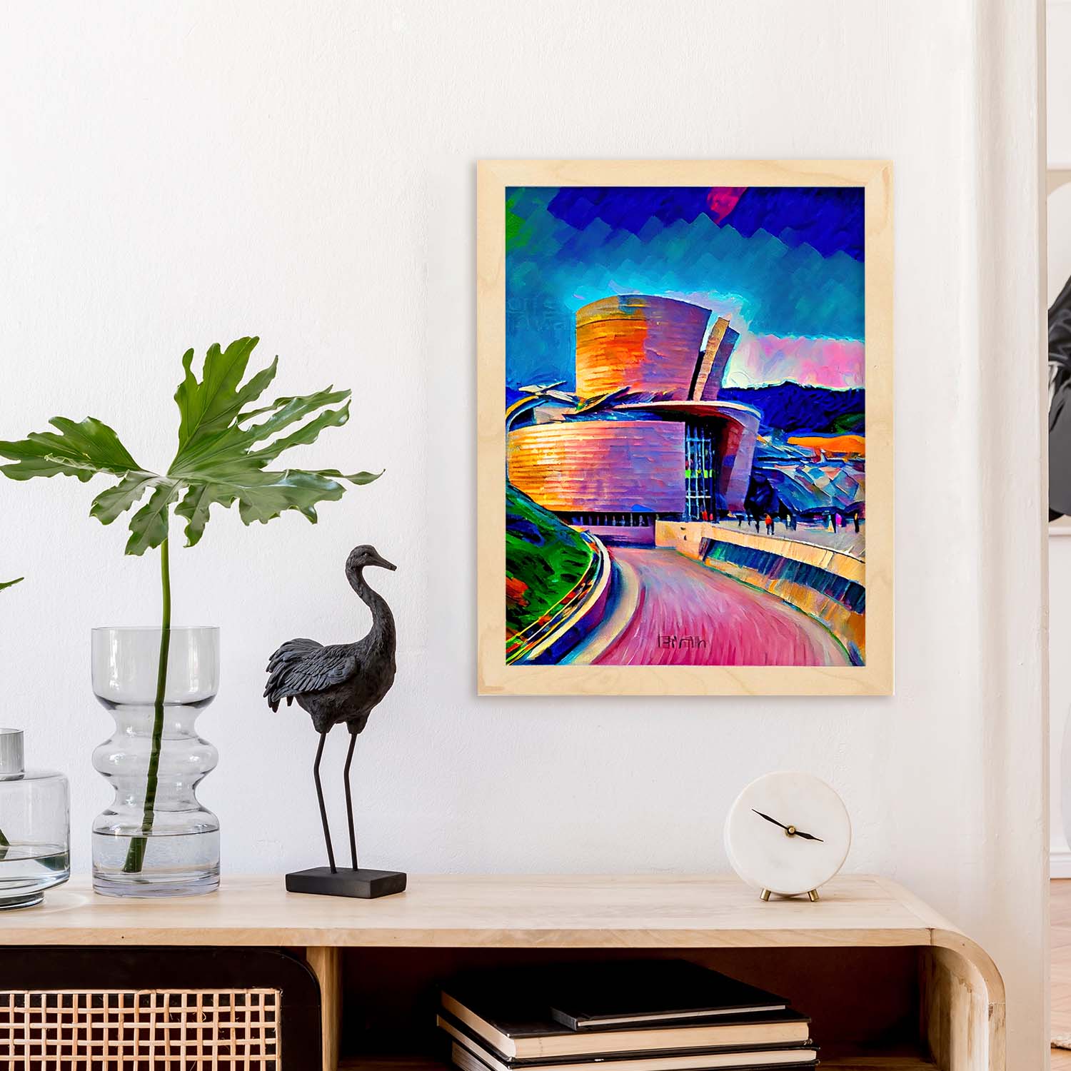 Museo Nacnic Guggenheim Bilbao España Pintura al óleo ST. Estampados de arte de pared estético para el diseño de dormitorio o sala de estar.-Artwork-Nacnic-Nacnic Estudio SL