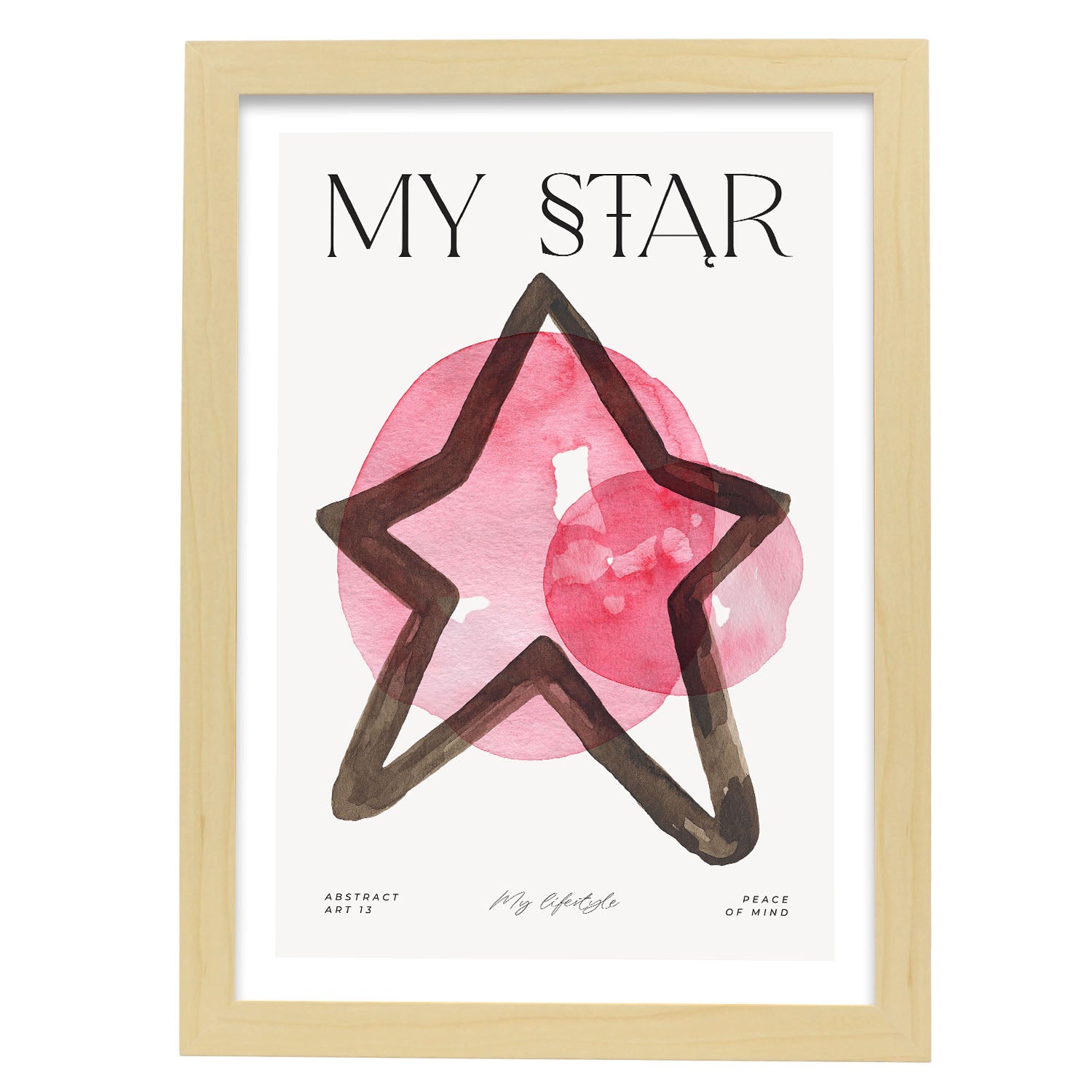 My star-Artwork-Nacnic-A3-Marco Madera clara-Nacnic Estudio SL