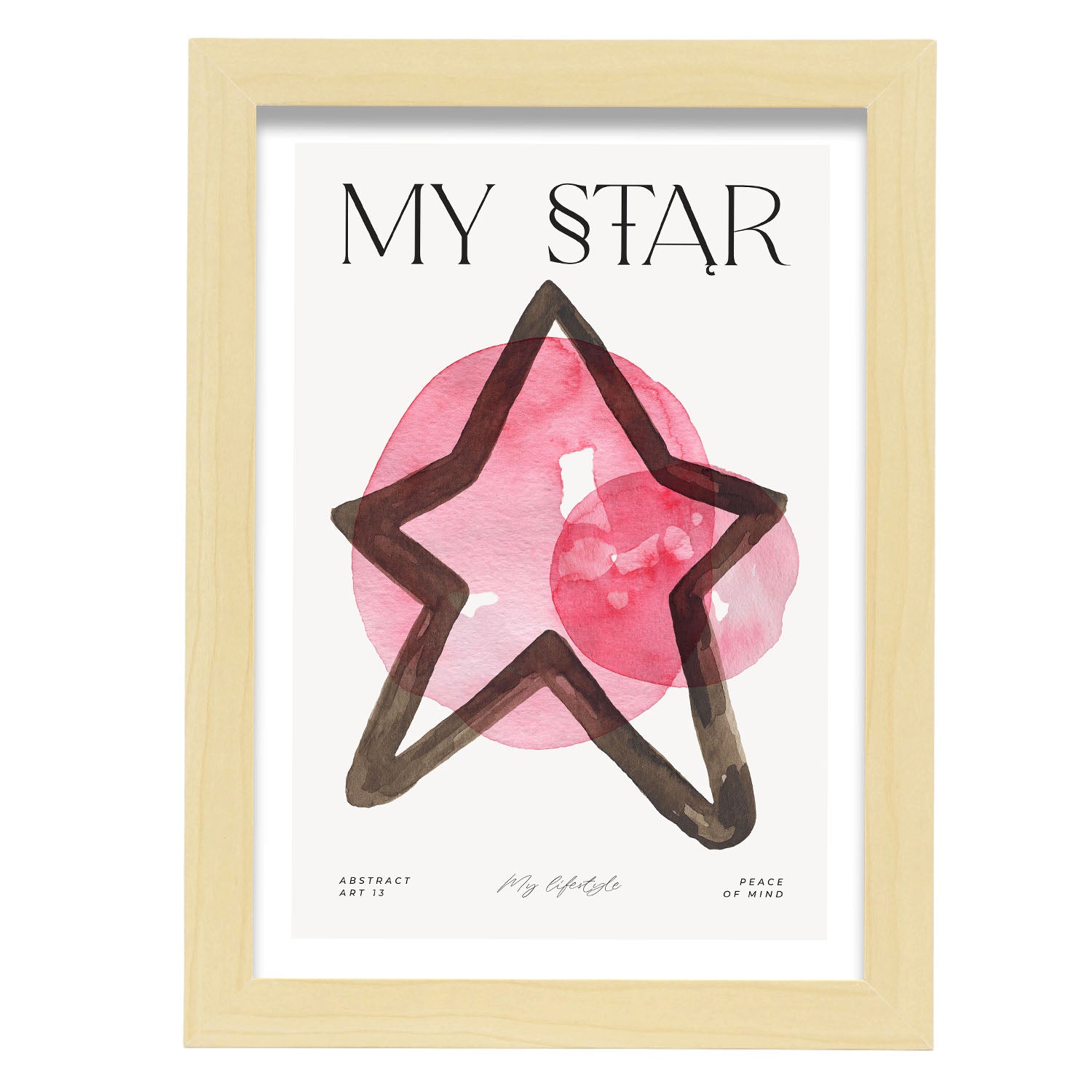 My star-Artwork-Nacnic-A4-Marco Madera clara-Nacnic Estudio SL