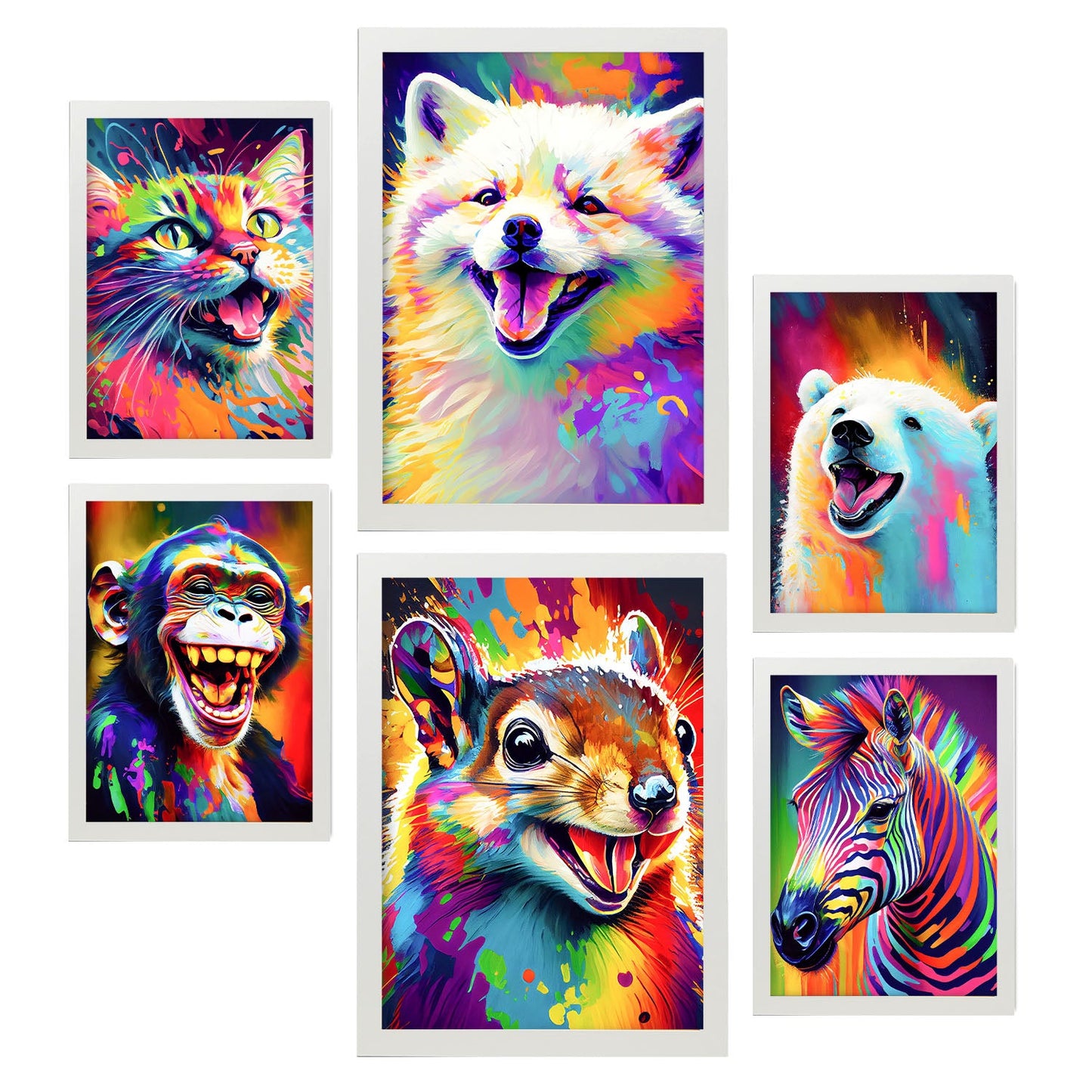 Nacnic Set Abstracto de Animales_1 Laminas para Dormitorio